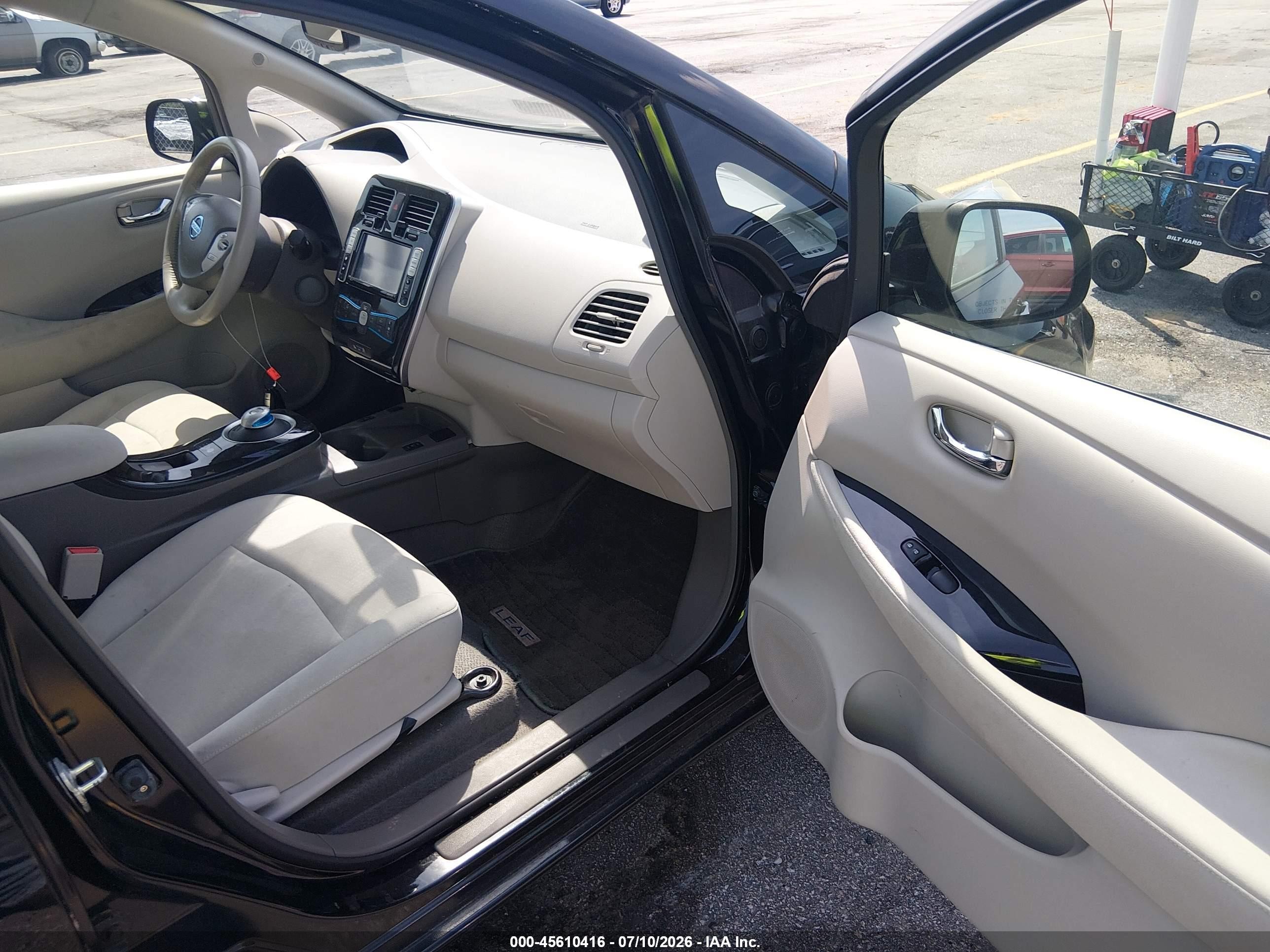 2012 Nissan Leaf Sl Black vin: JN1AZ0CP2CT018475