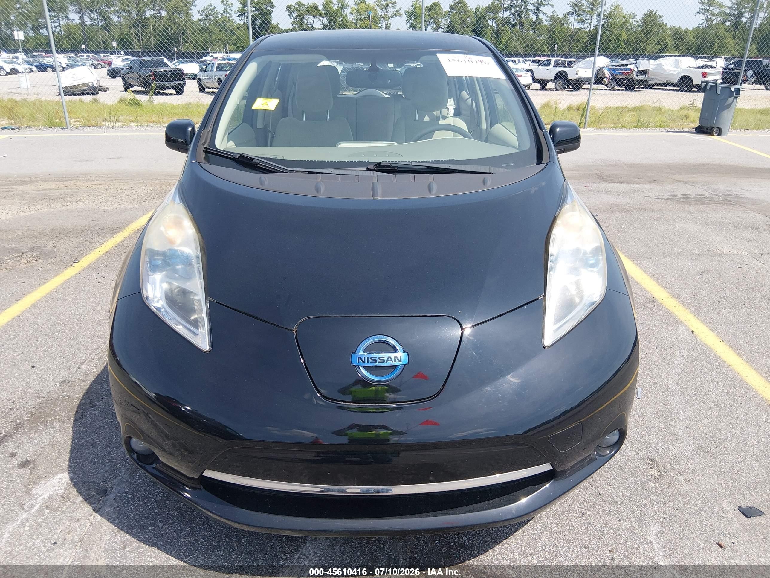 2012 Nissan Leaf Sl Black vin: JN1AZ0CP2CT018475