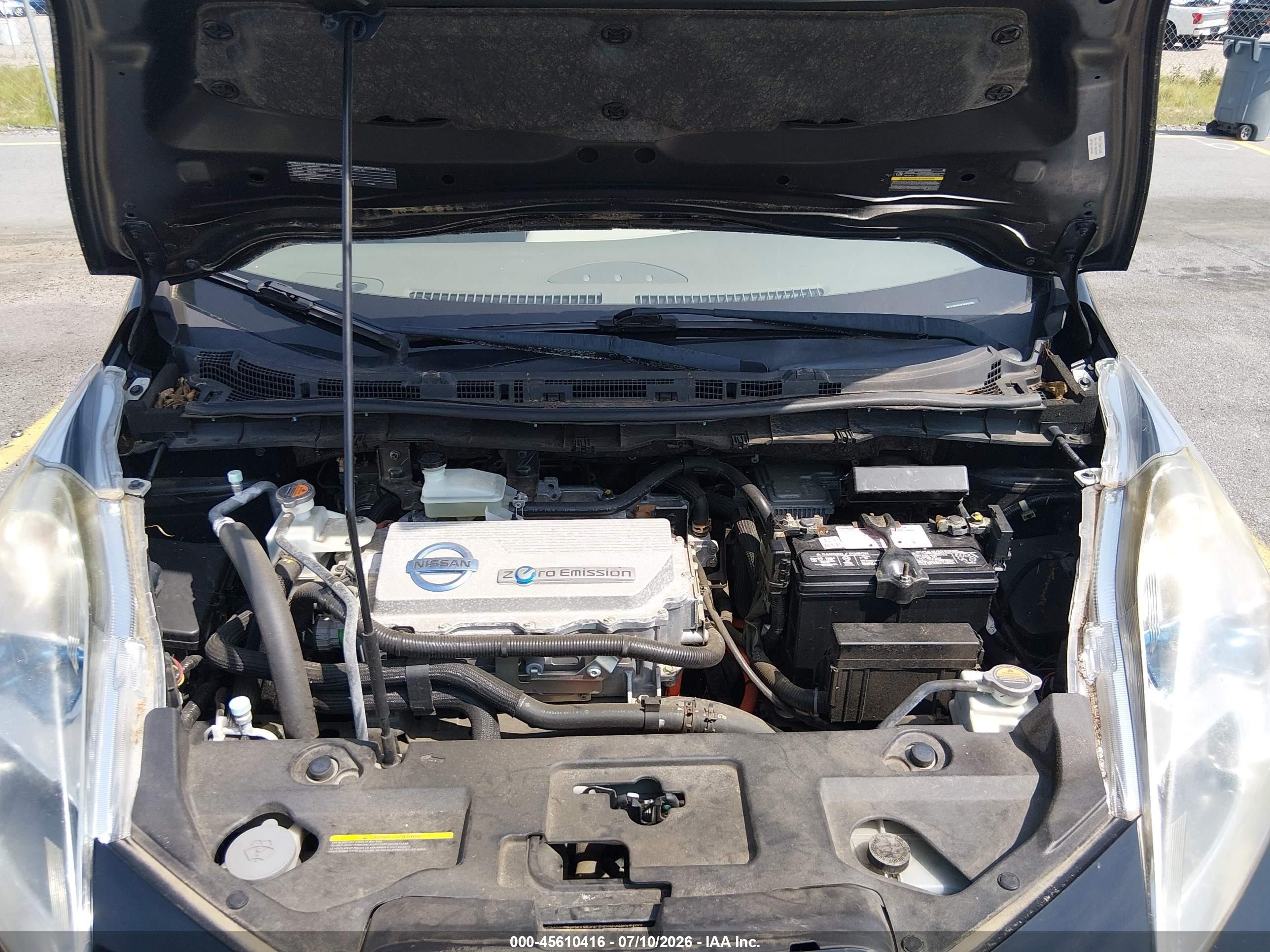 2012 Nissan Leaf Sl Black vin: JN1AZ0CP2CT018475
