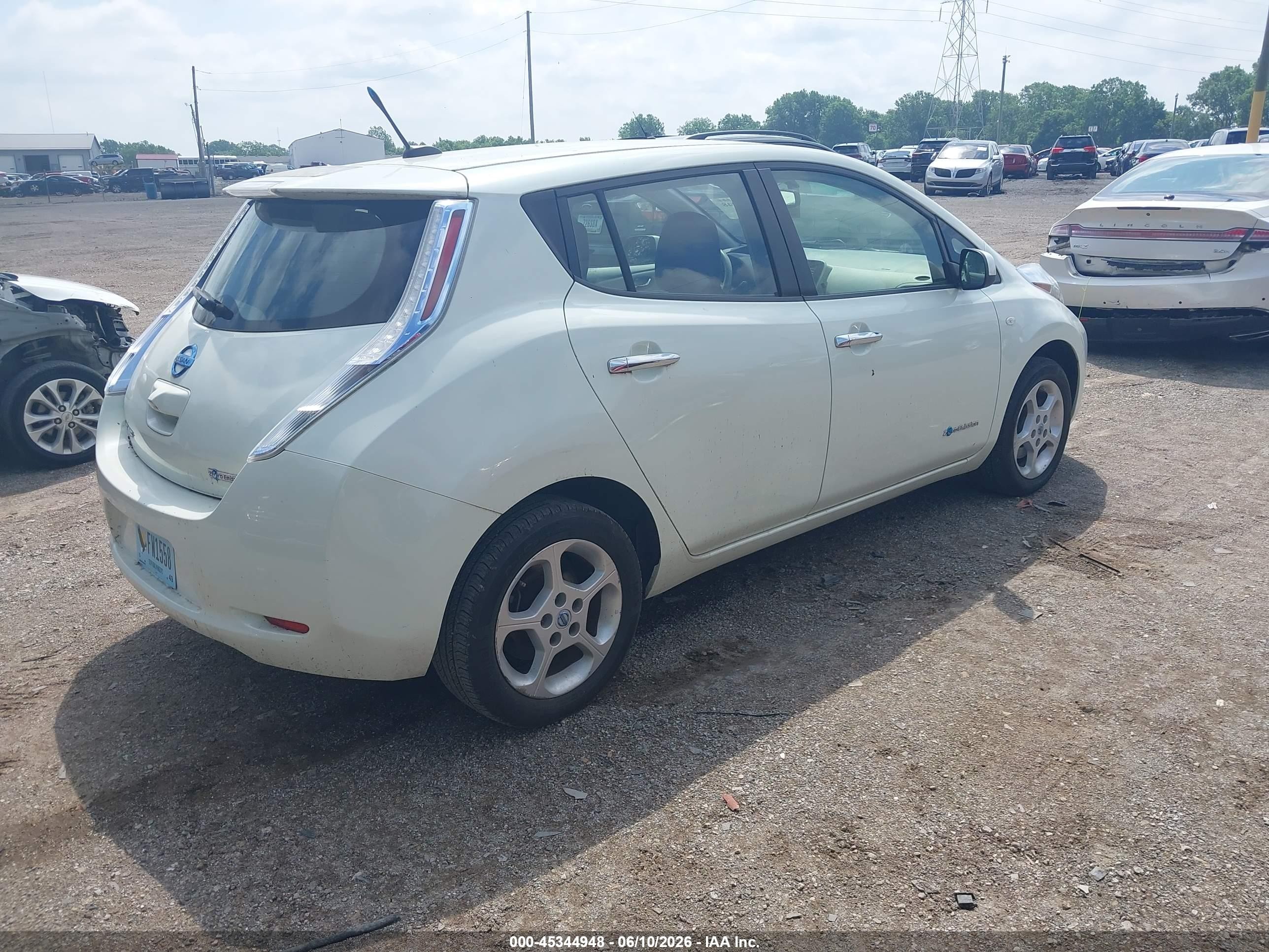2012 Nissan Leaf Sl White vin: JN1AZ0CP2CT025393