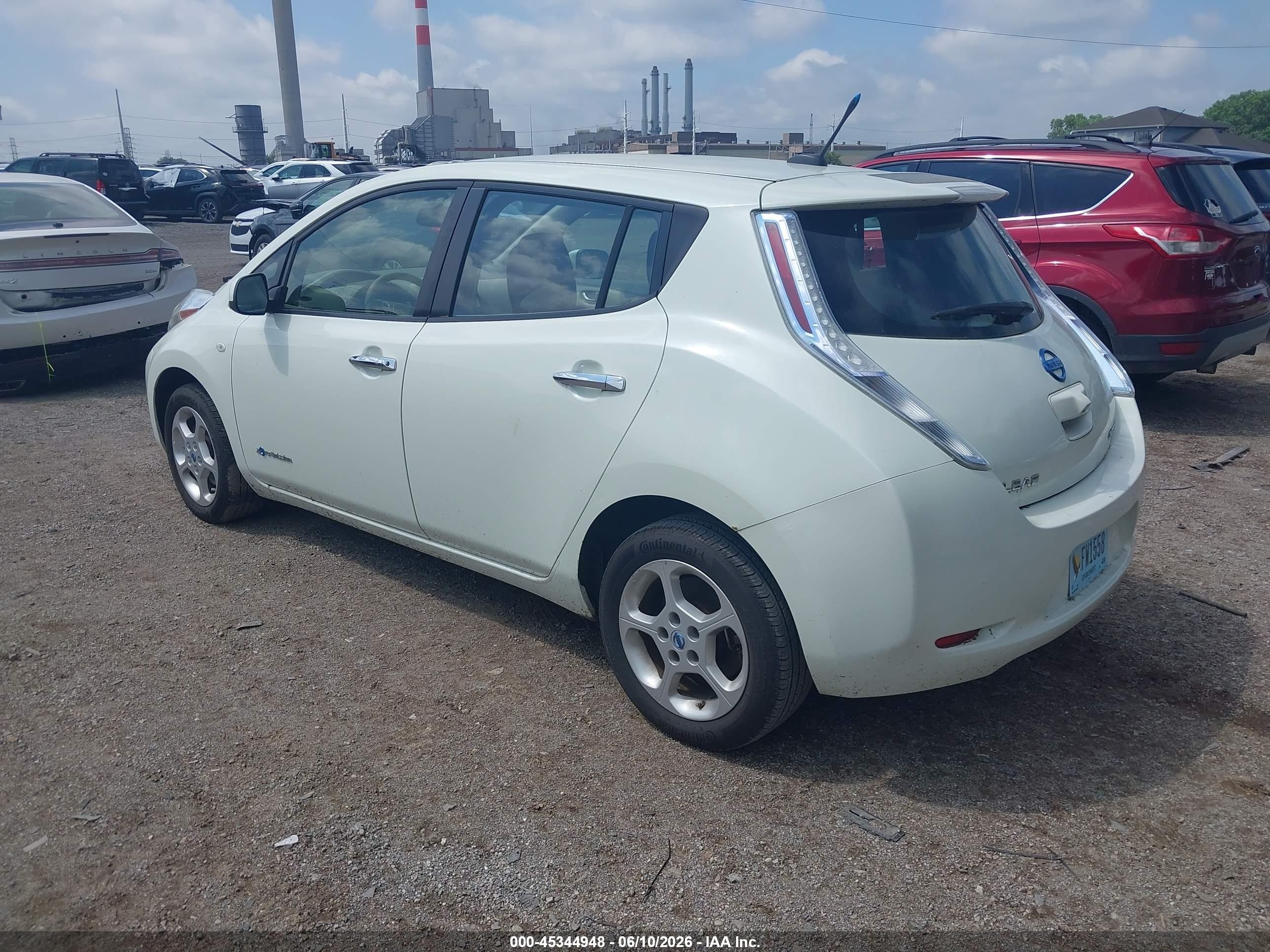2012 Nissan Leaf Sl White vin: JN1AZ0CP2CT025393