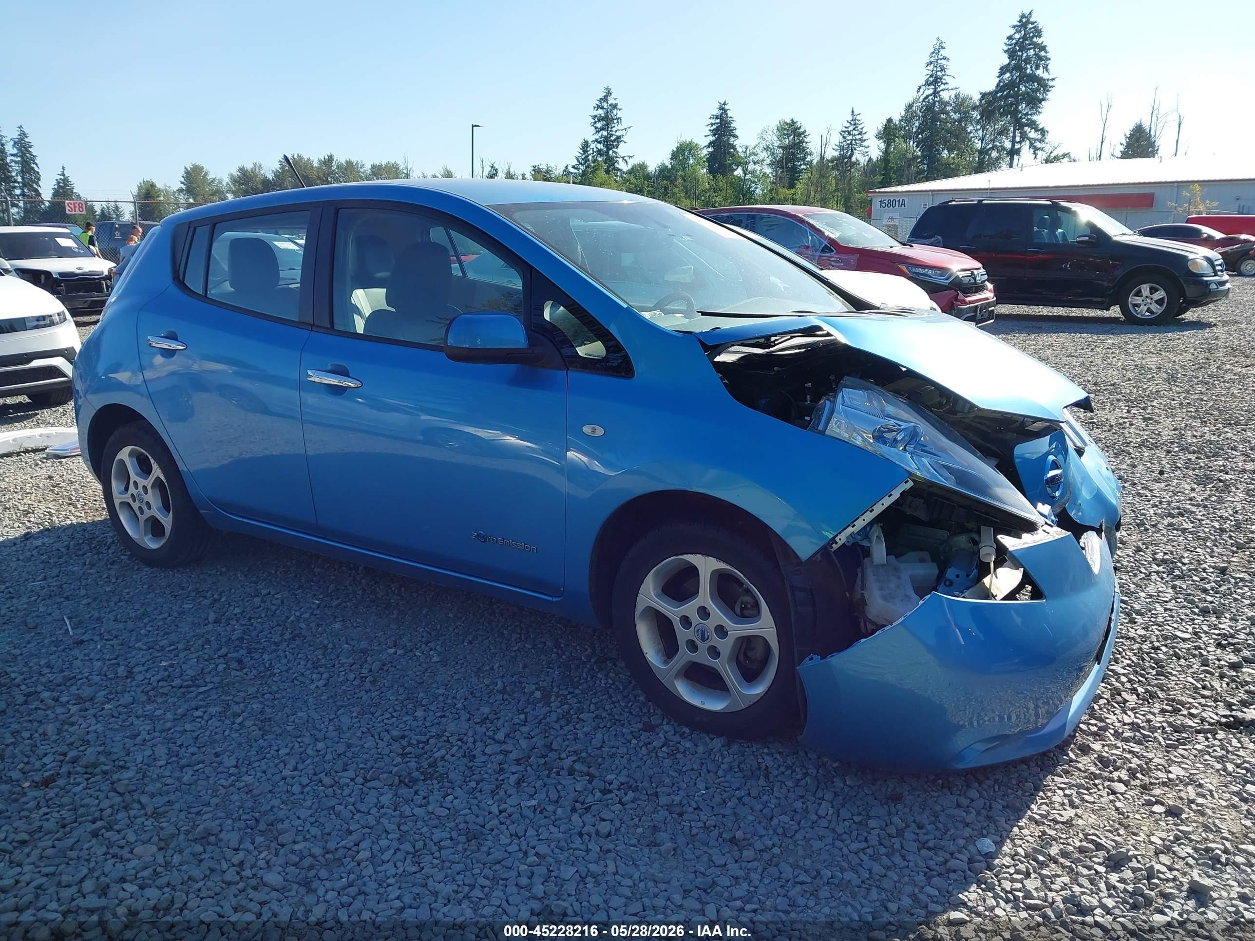 2011 Nissan Leaf Sl Blue vin: JN1AZ0CP3BT001327