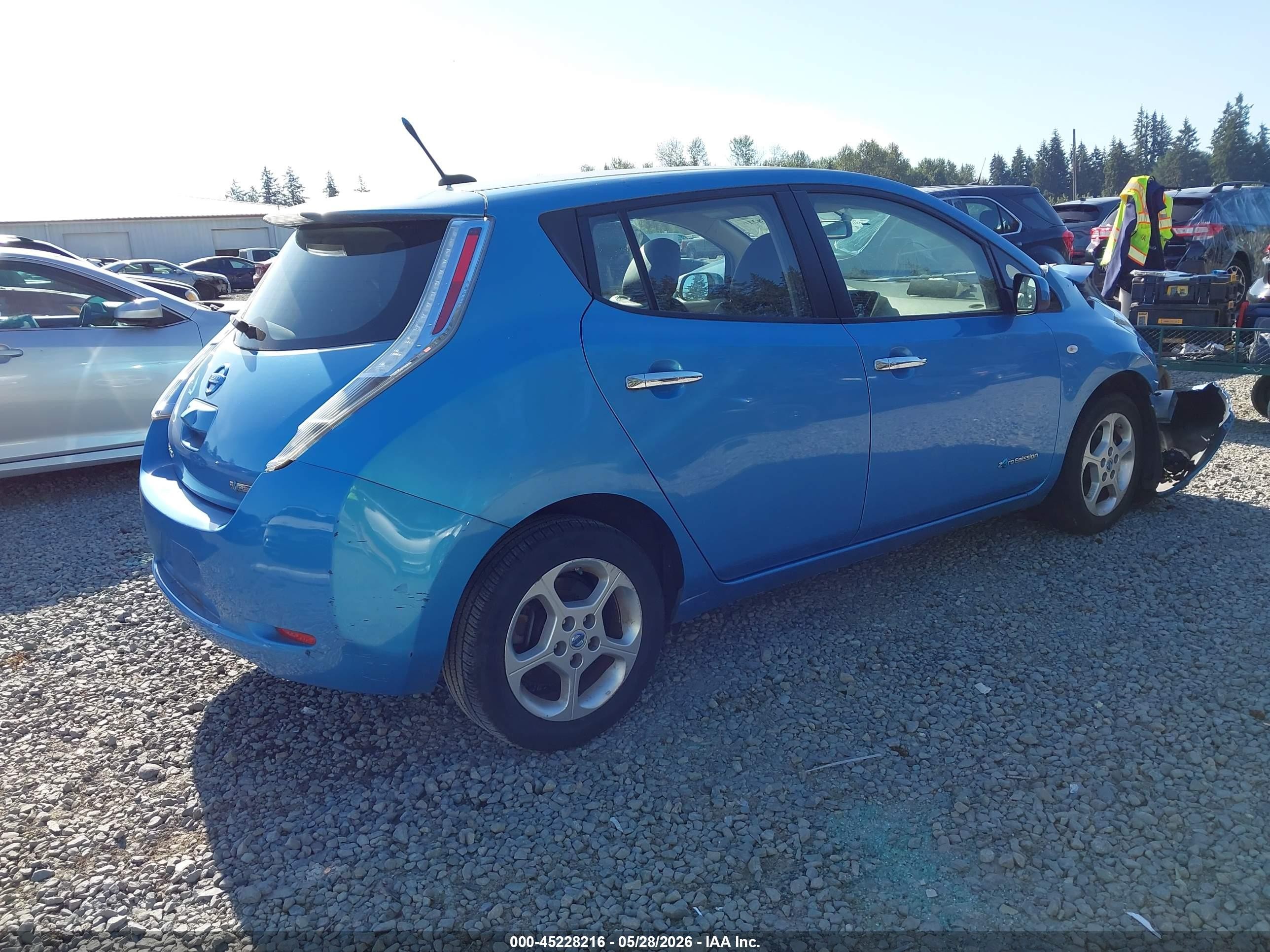 2011 Nissan Leaf Sl Blue vin: JN1AZ0CP3BT001327
