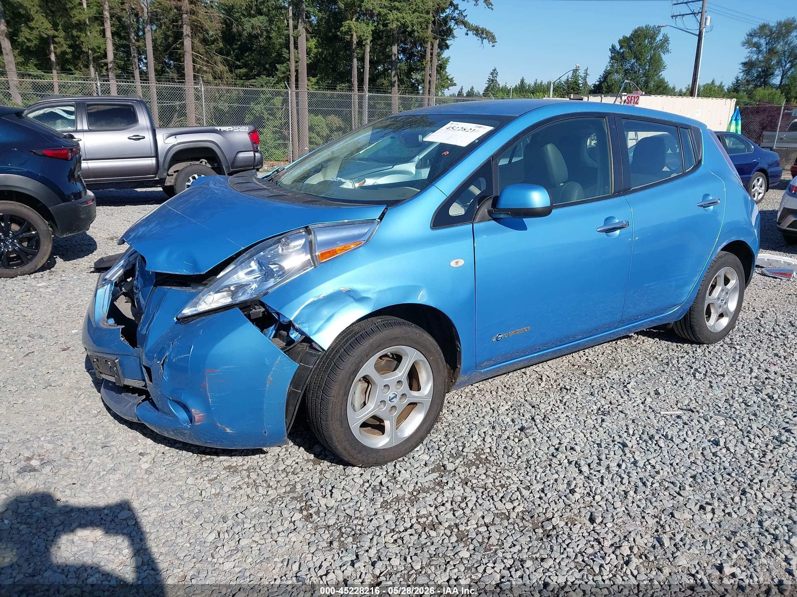 2011 Nissan Leaf Sl Blue vin: JN1AZ0CP3BT001327