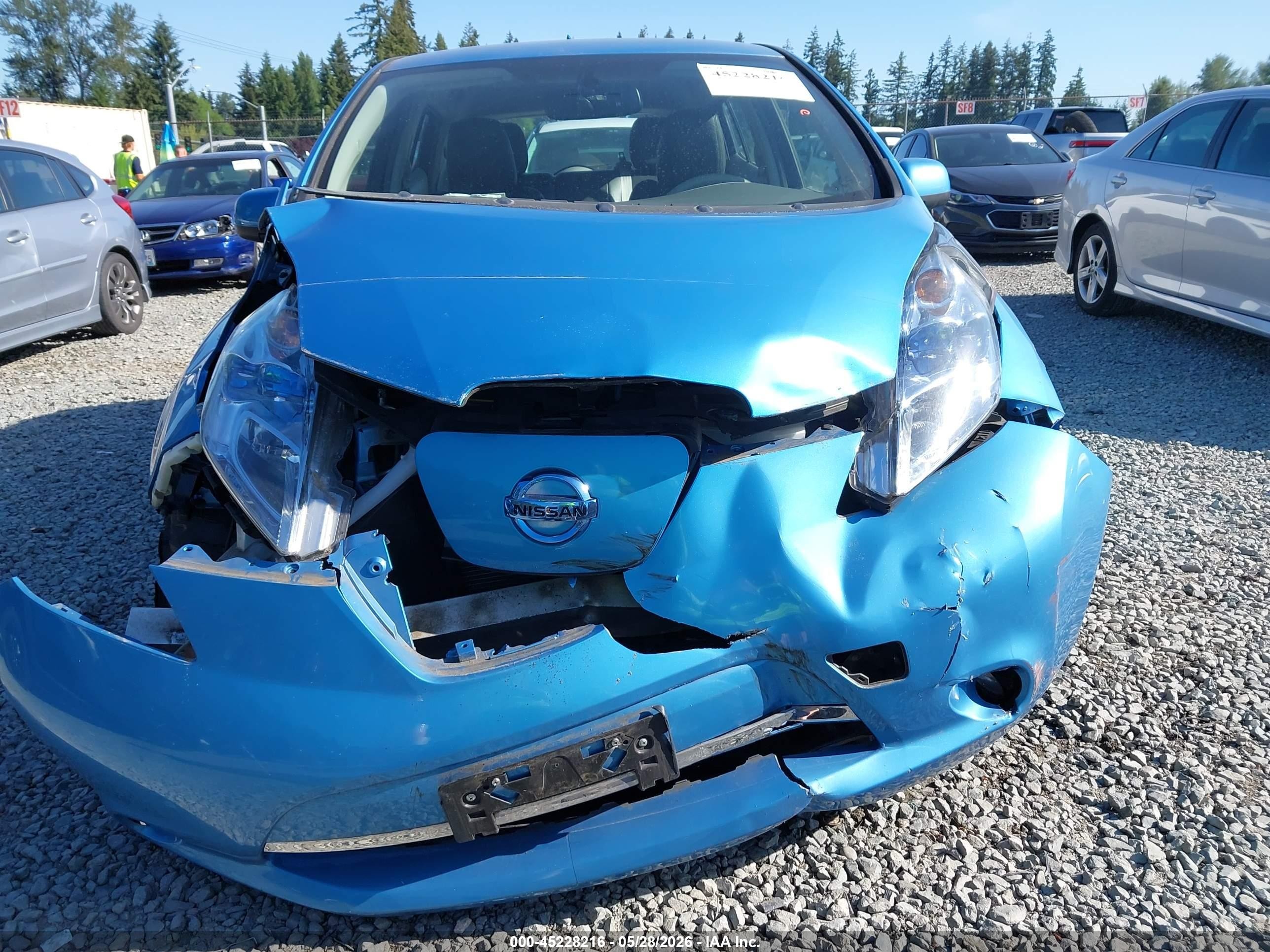 2011 Nissan Leaf Sl Blue vin: JN1AZ0CP3BT001327