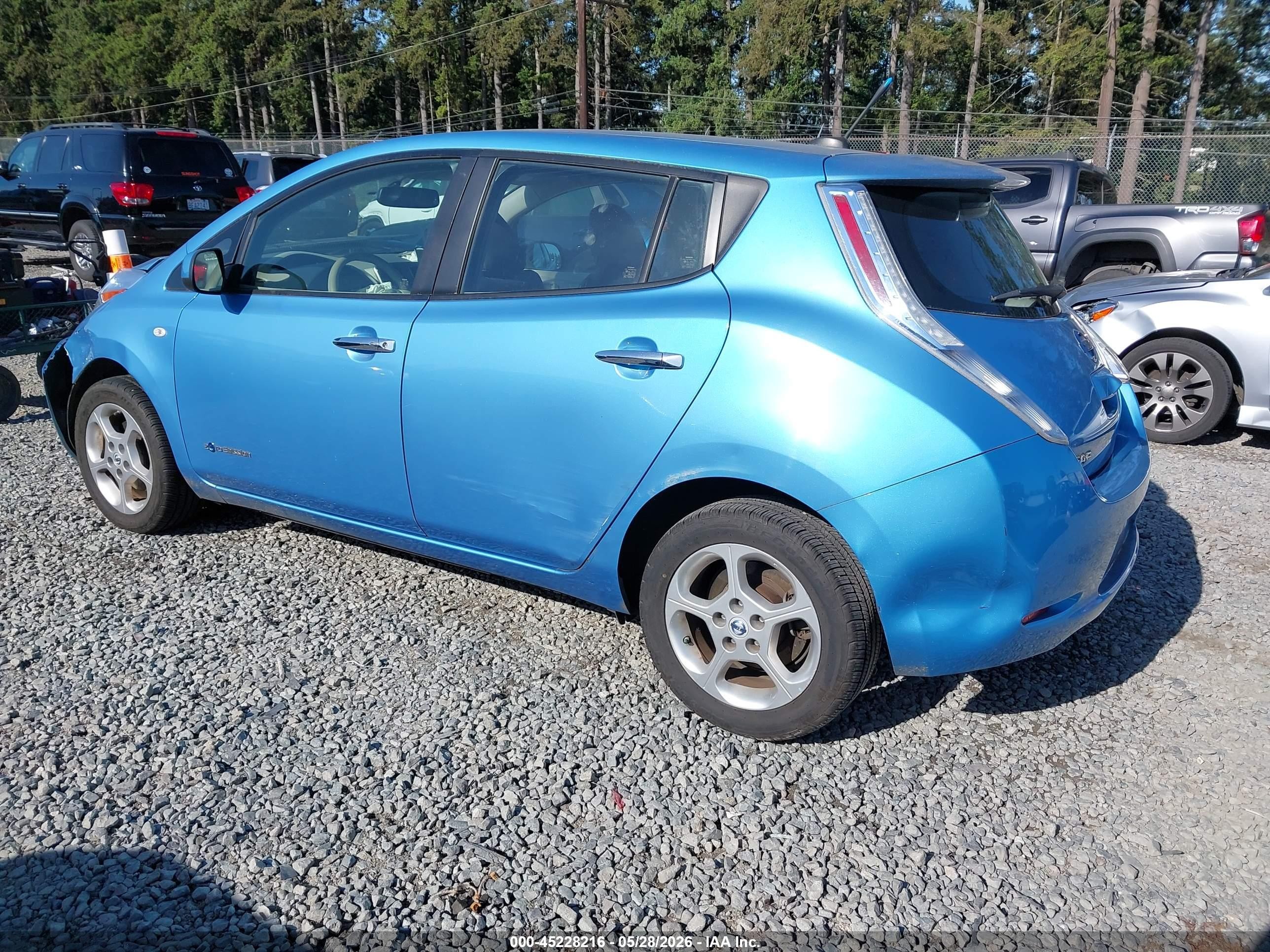 2011 Nissan Leaf Sl Blue vin: JN1AZ0CP3BT001327