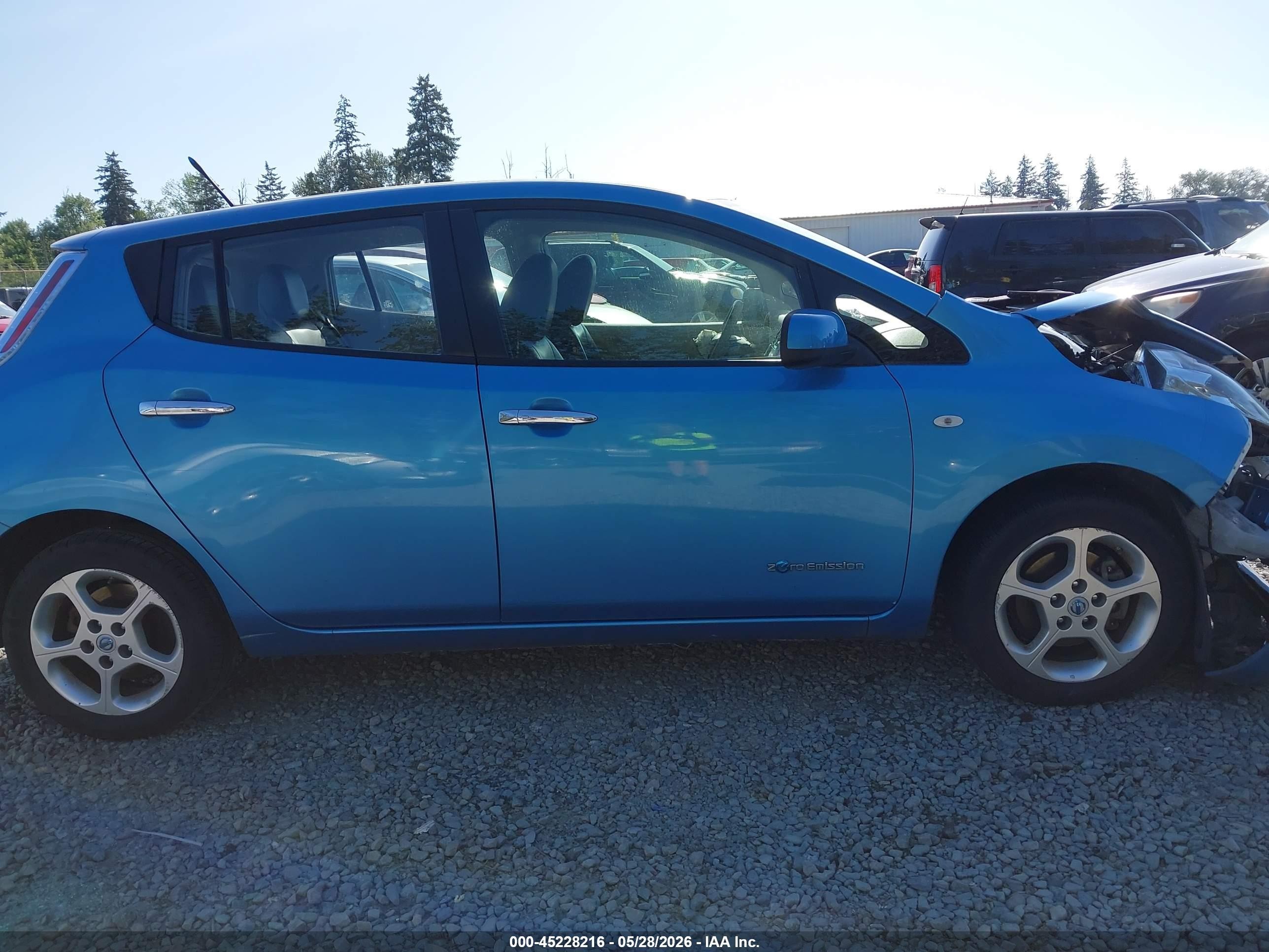 2011 Nissan Leaf Sl Blue vin: JN1AZ0CP3BT001327