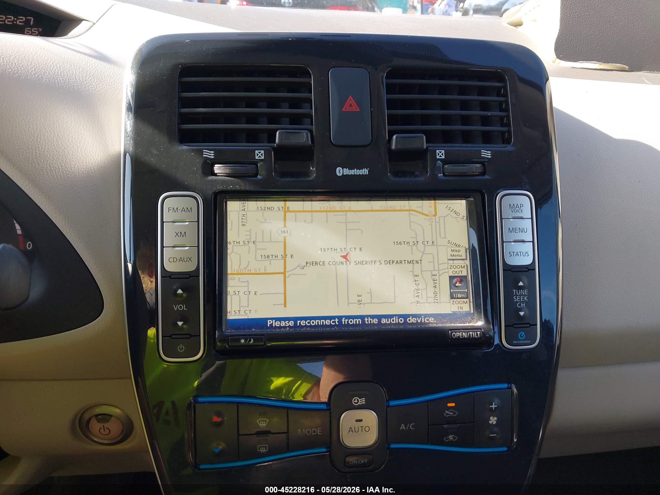 2011 Nissan Leaf Sl Blue vin: JN1AZ0CP3BT001327