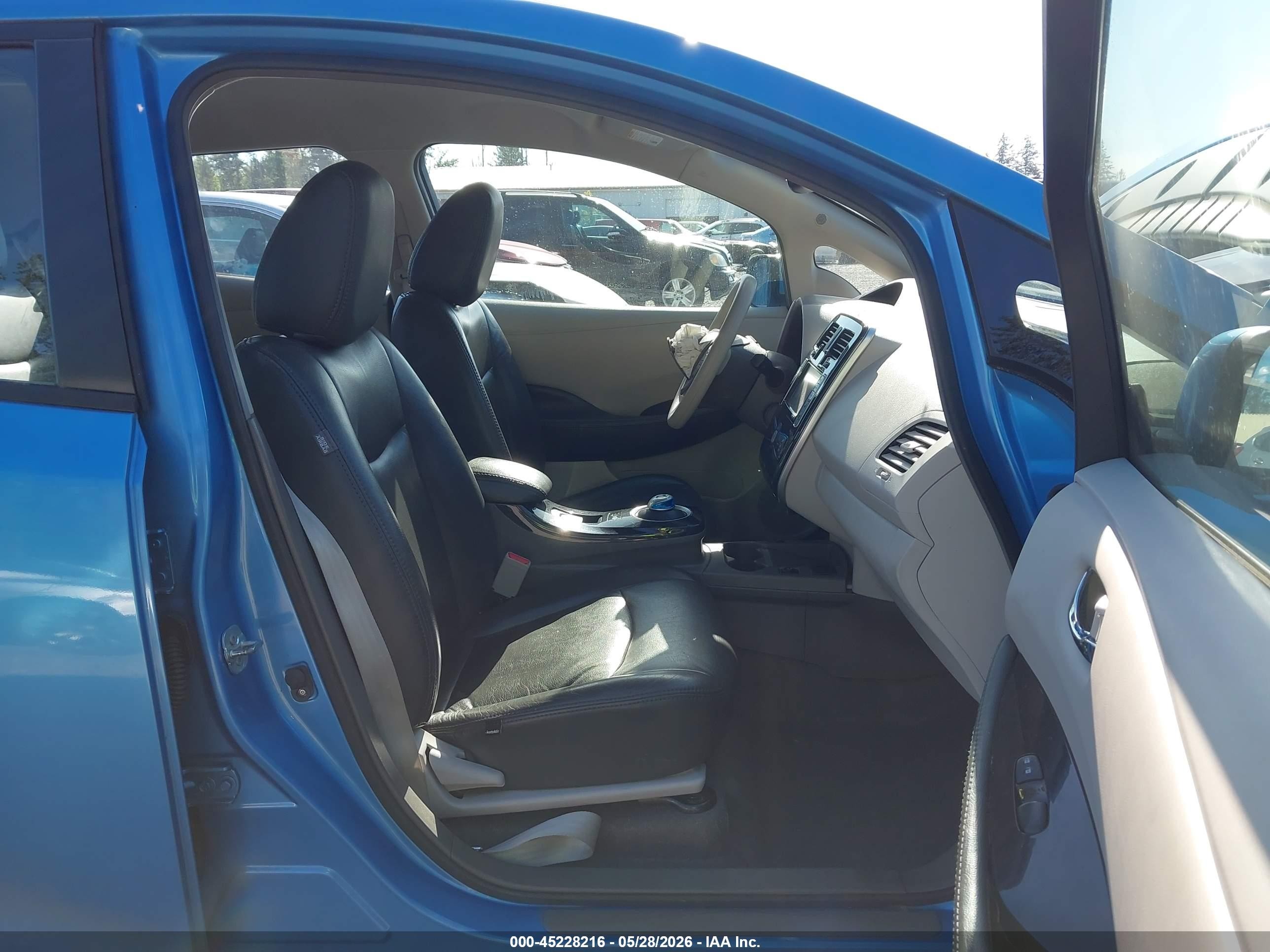 2011 Nissan Leaf Sl Blue vin: JN1AZ0CP3BT001327
