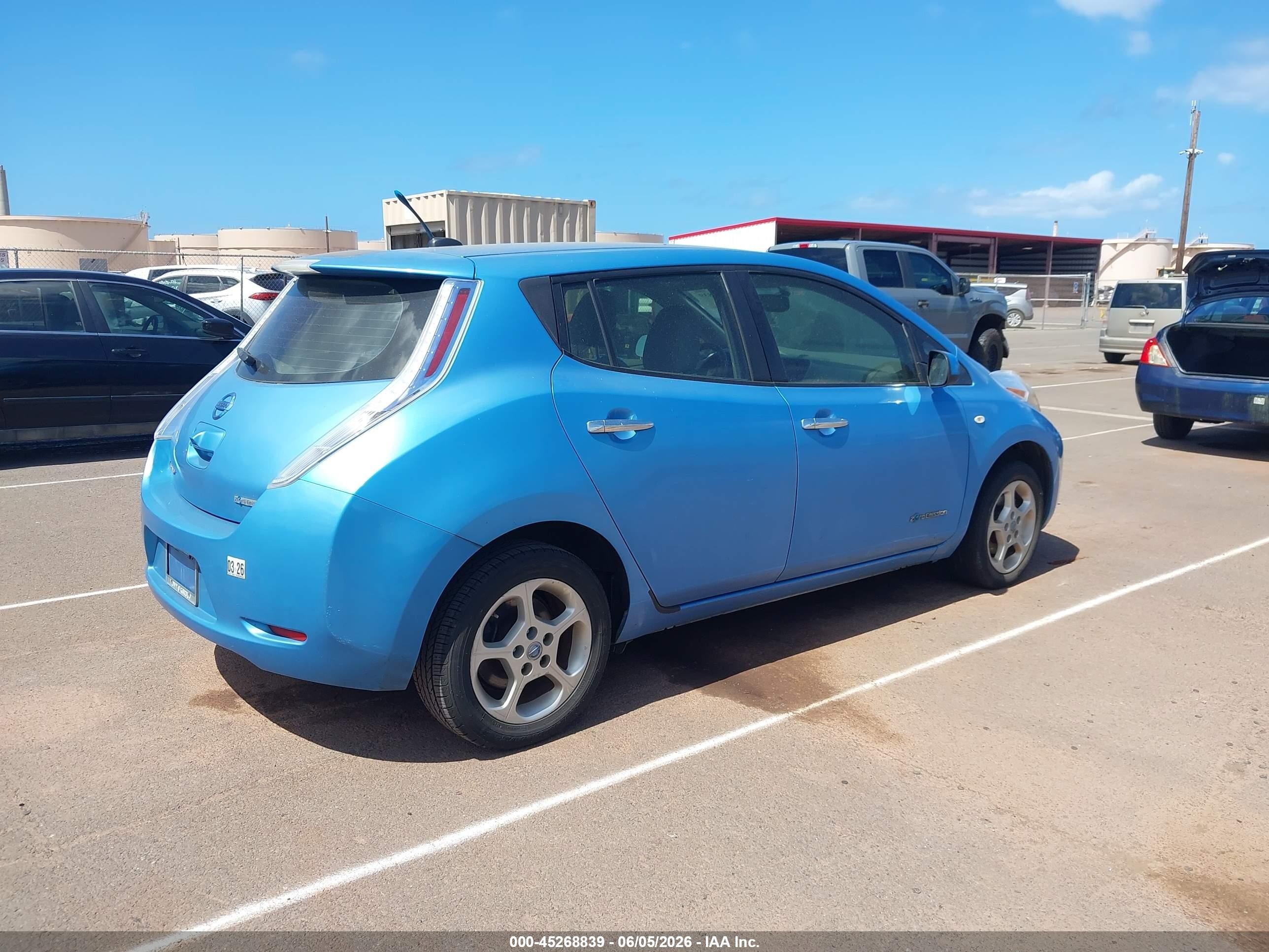 2011 Nissan Leaf Sl Blue vin: JN1AZ0CP4BT005516