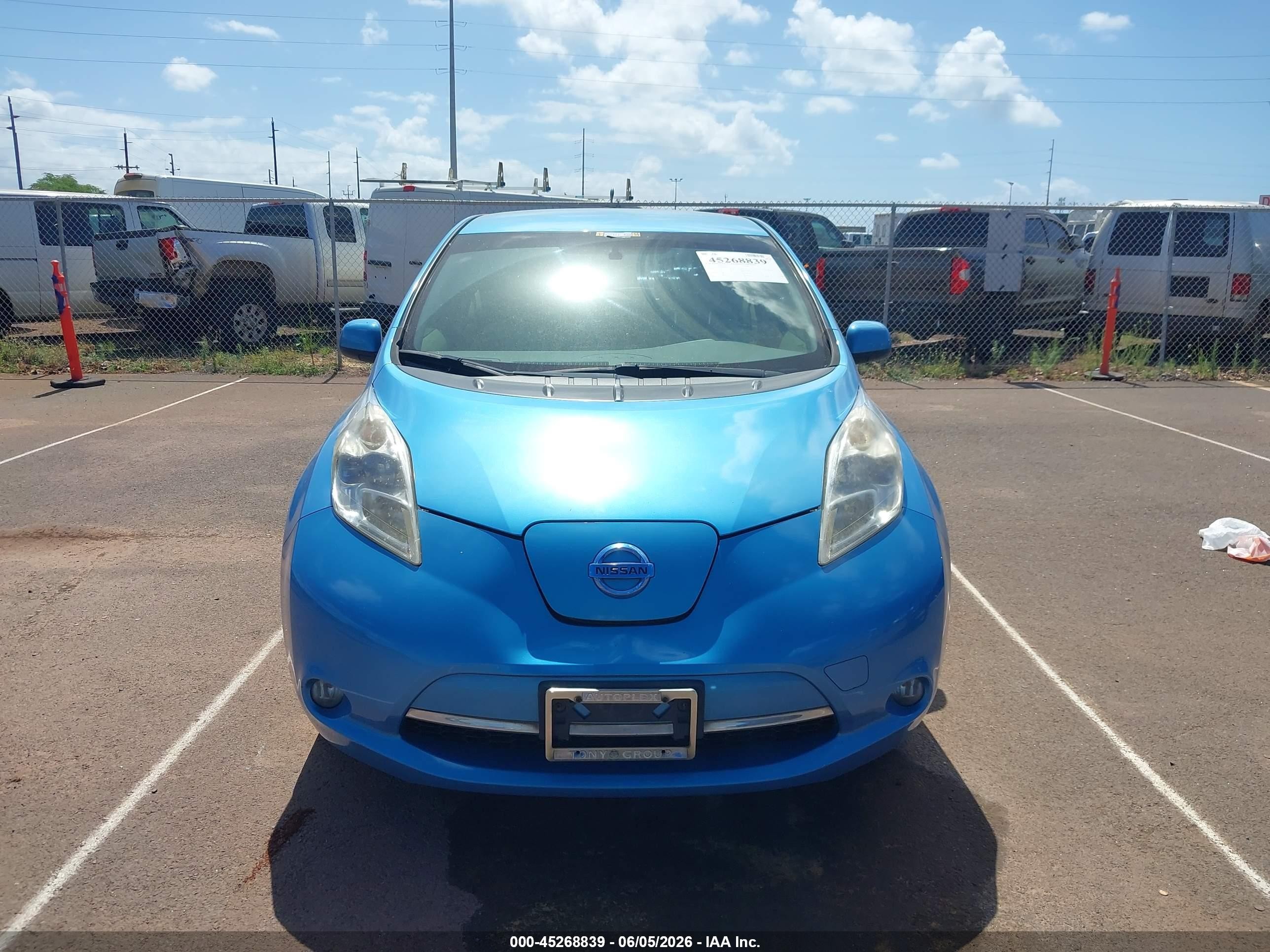 2011 Nissan Leaf Sl Blue vin: JN1AZ0CP4BT005516