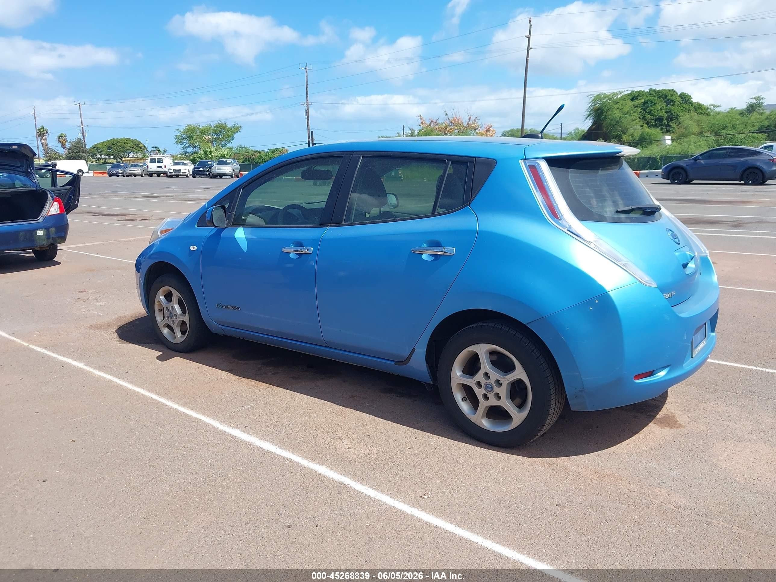2011 Nissan Leaf Sl Blue vin: JN1AZ0CP4BT005516
