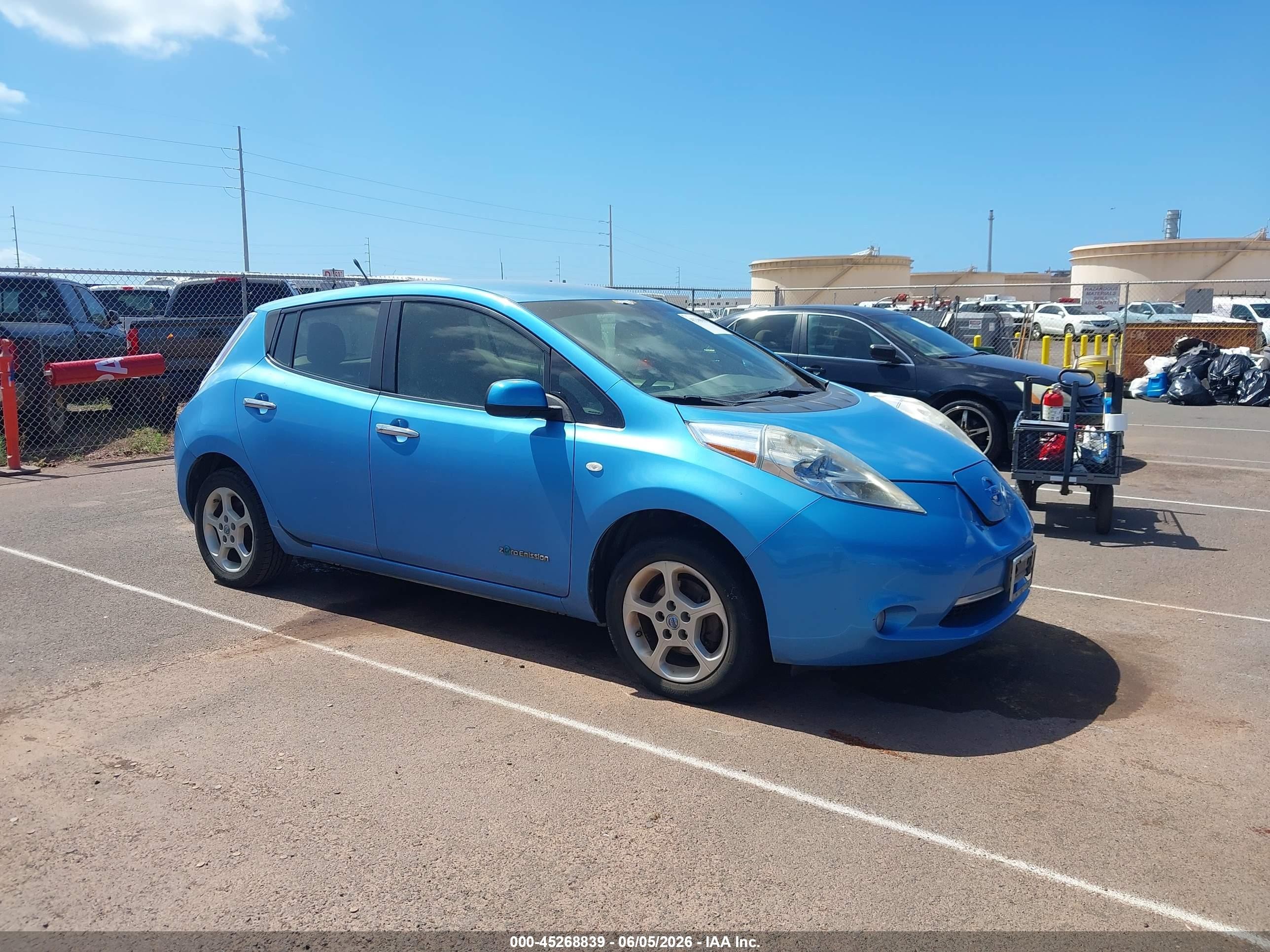 2011 Nissan Leaf Sl Blue vin: JN1AZ0CP4BT005516