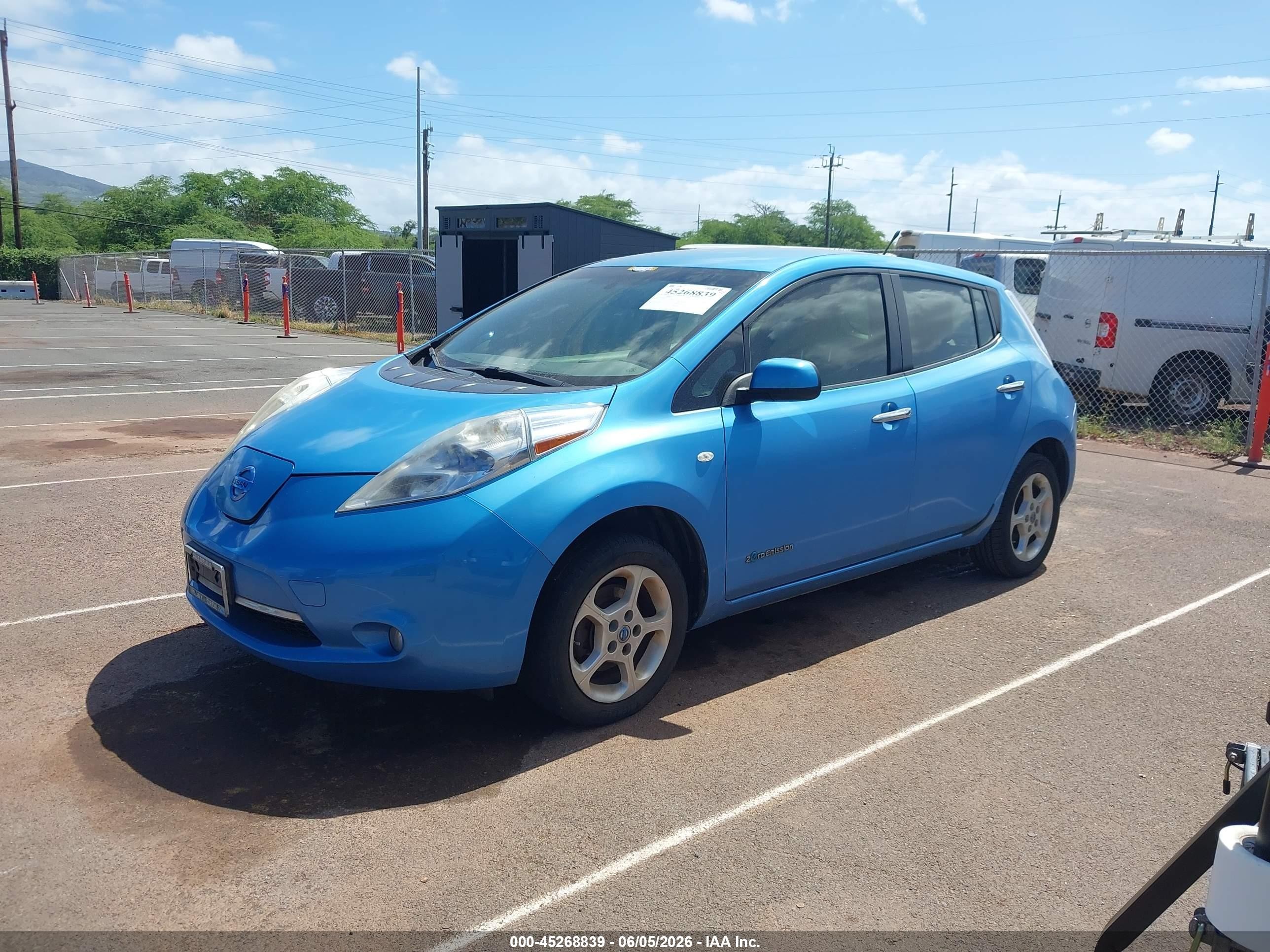 2011 Nissan Leaf Sl Blue vin: JN1AZ0CP4BT005516