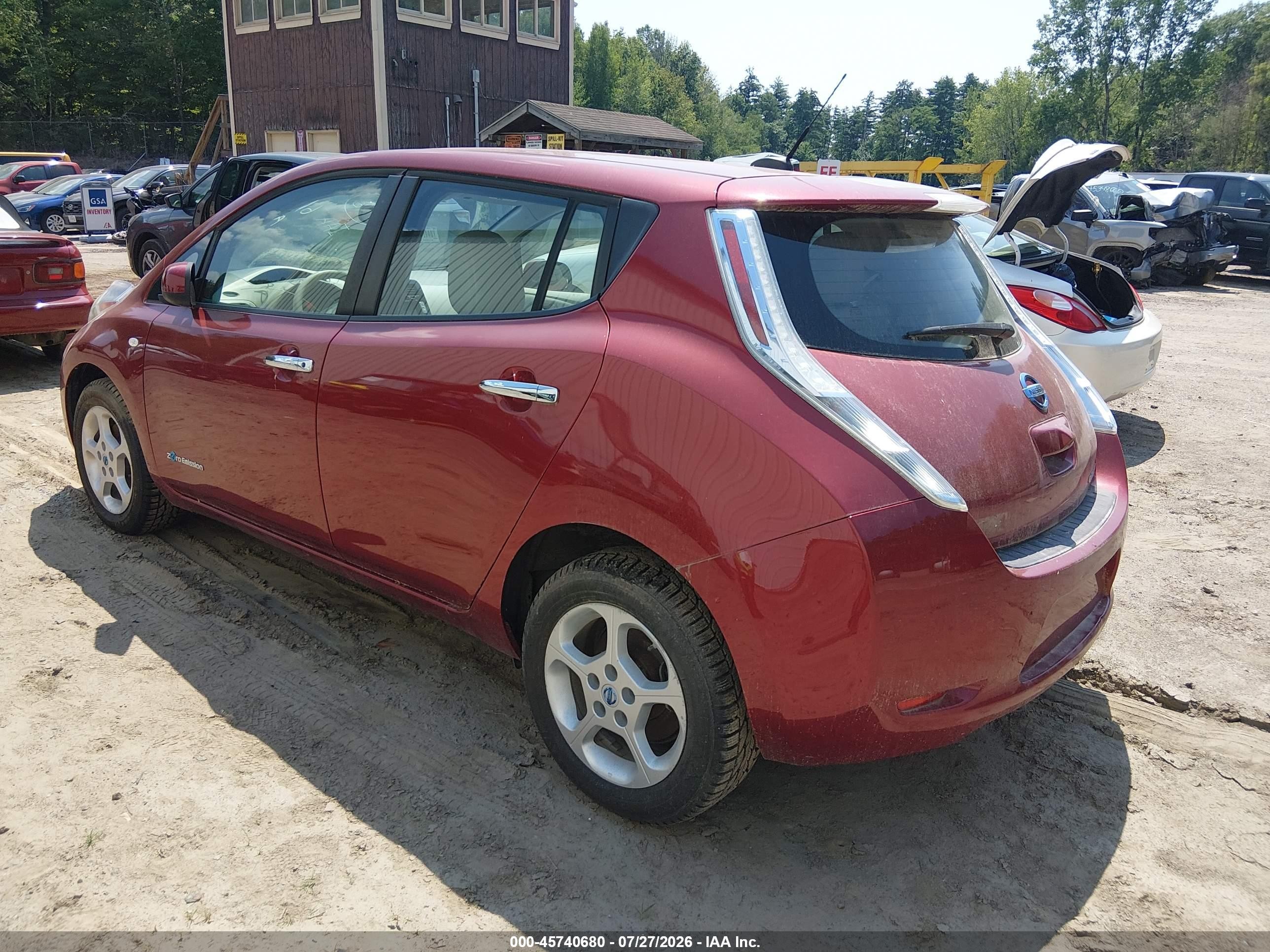 2011 Nissan Leaf Sl Red vin: JN1AZ0CP4BT006424