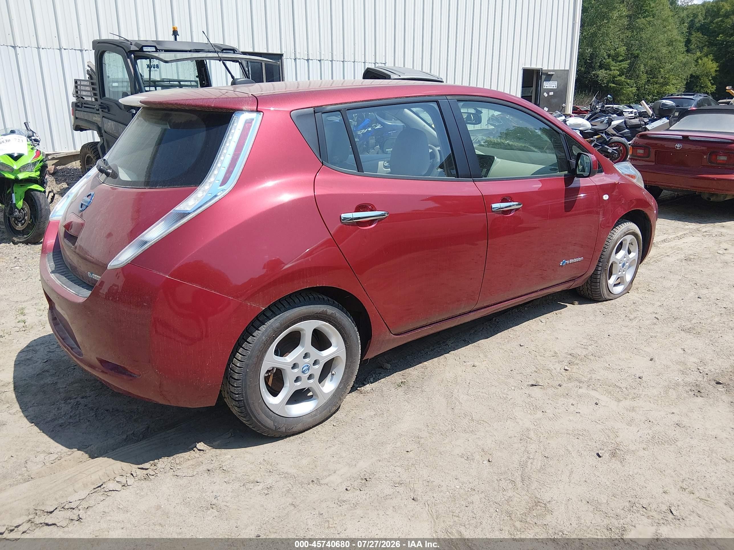 2011 Nissan Leaf Sl Red vin: JN1AZ0CP4BT006424