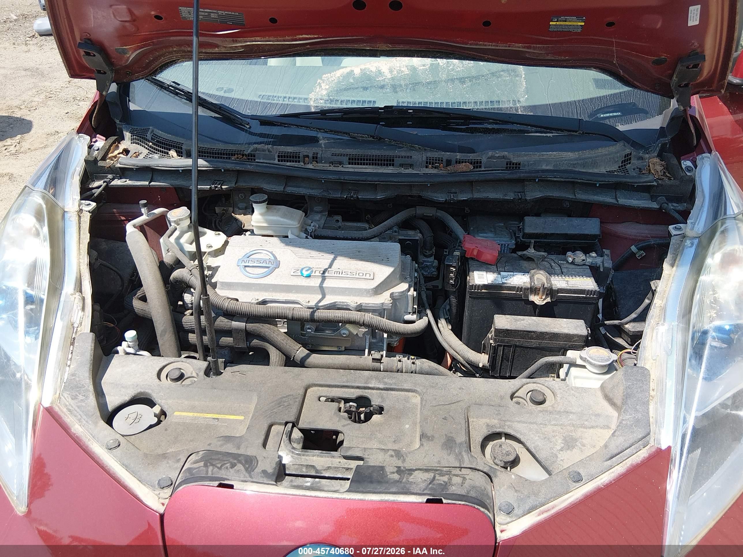 2011 Nissan Leaf Sl Red vin: JN1AZ0CP4BT006424
