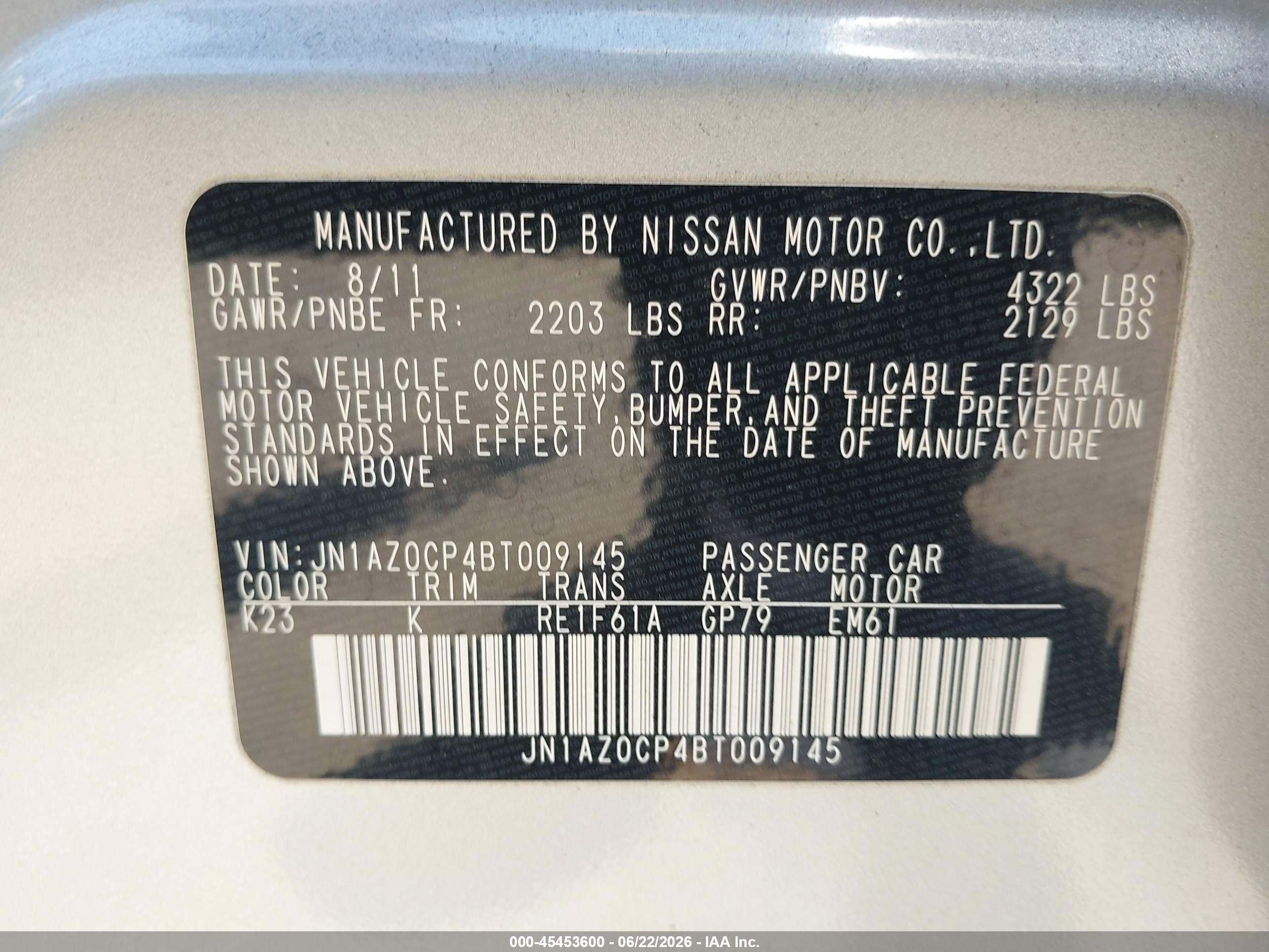 2011 Nissan Leaf Sl Silver vin: JN1AZ0CP4BT009145