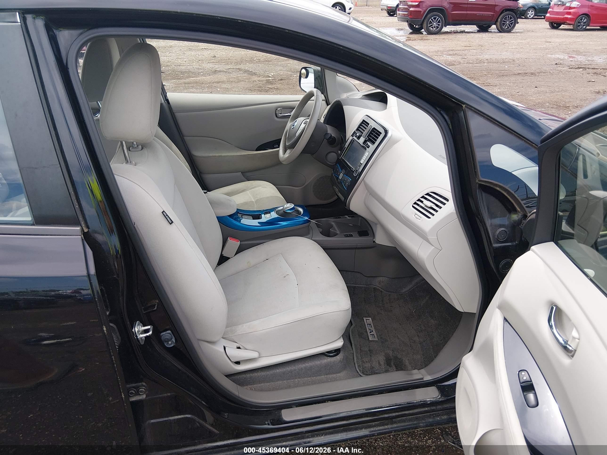 2012 Nissan Leaf Sl Black vin: JN1AZ0CP4CT017442