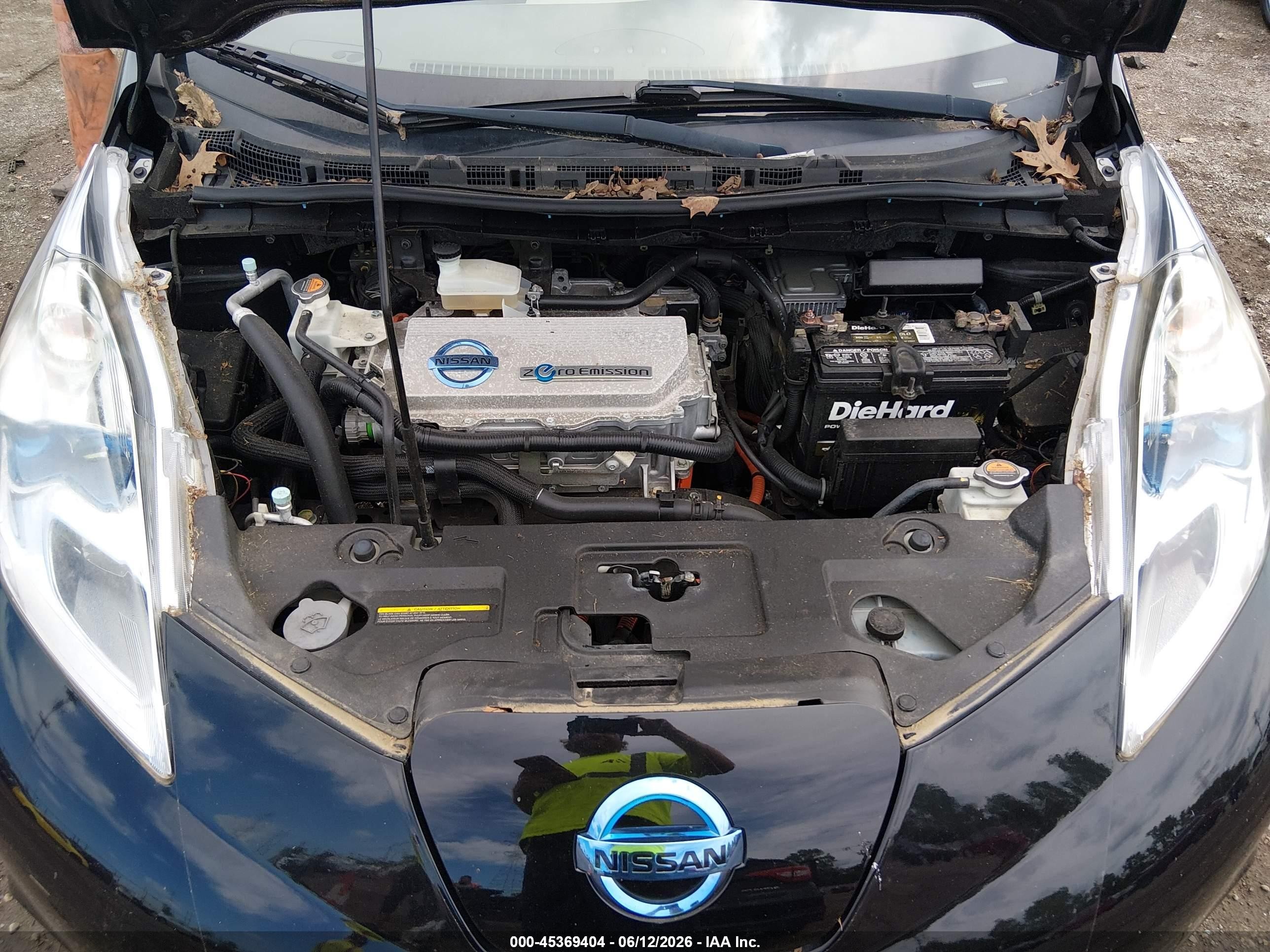2012 Nissan Leaf Sl Black vin: JN1AZ0CP4CT017442