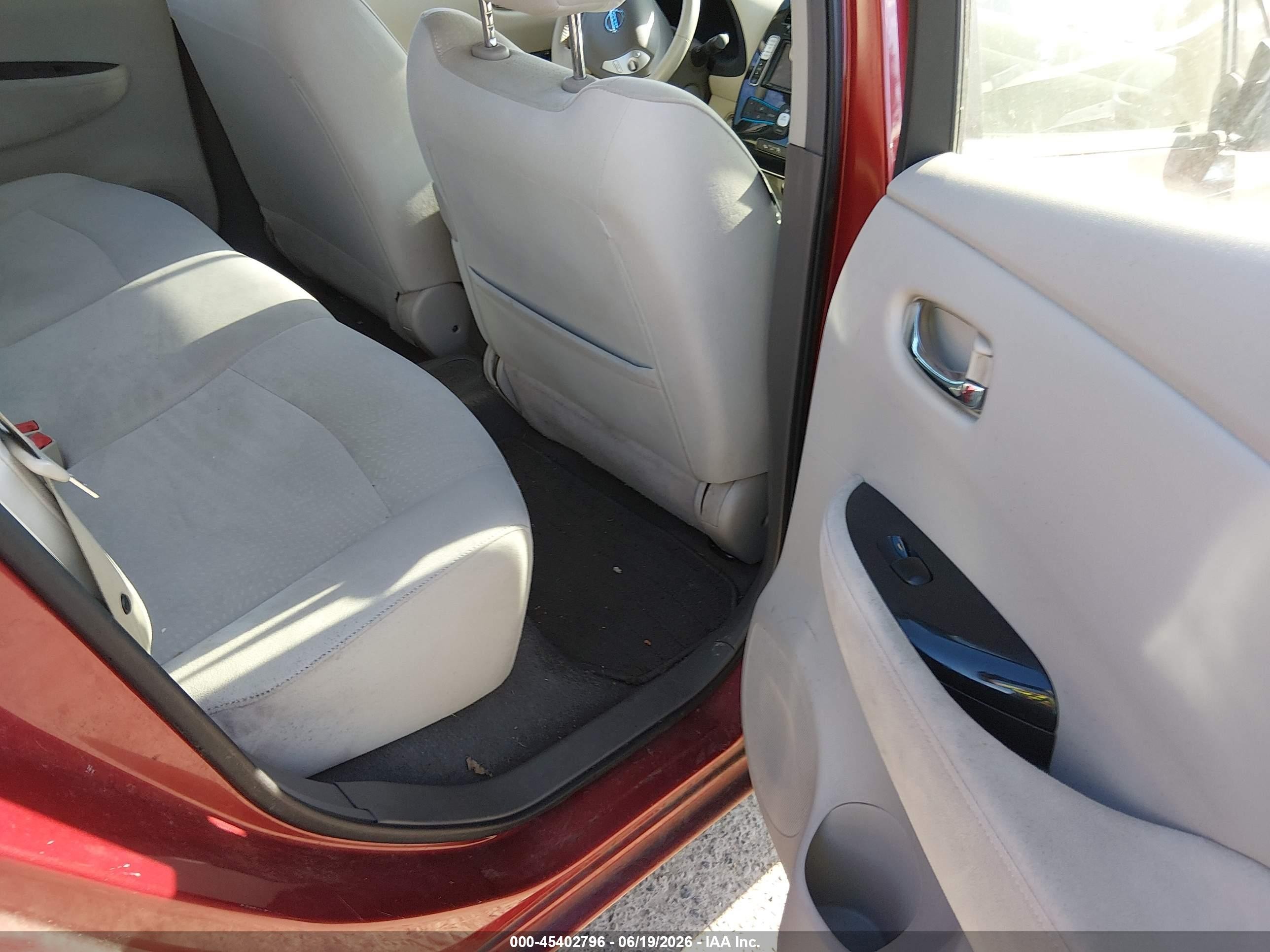 2012 Nissan Leaf Sl Burgundy vin: JN1AZ0CP4CT022527