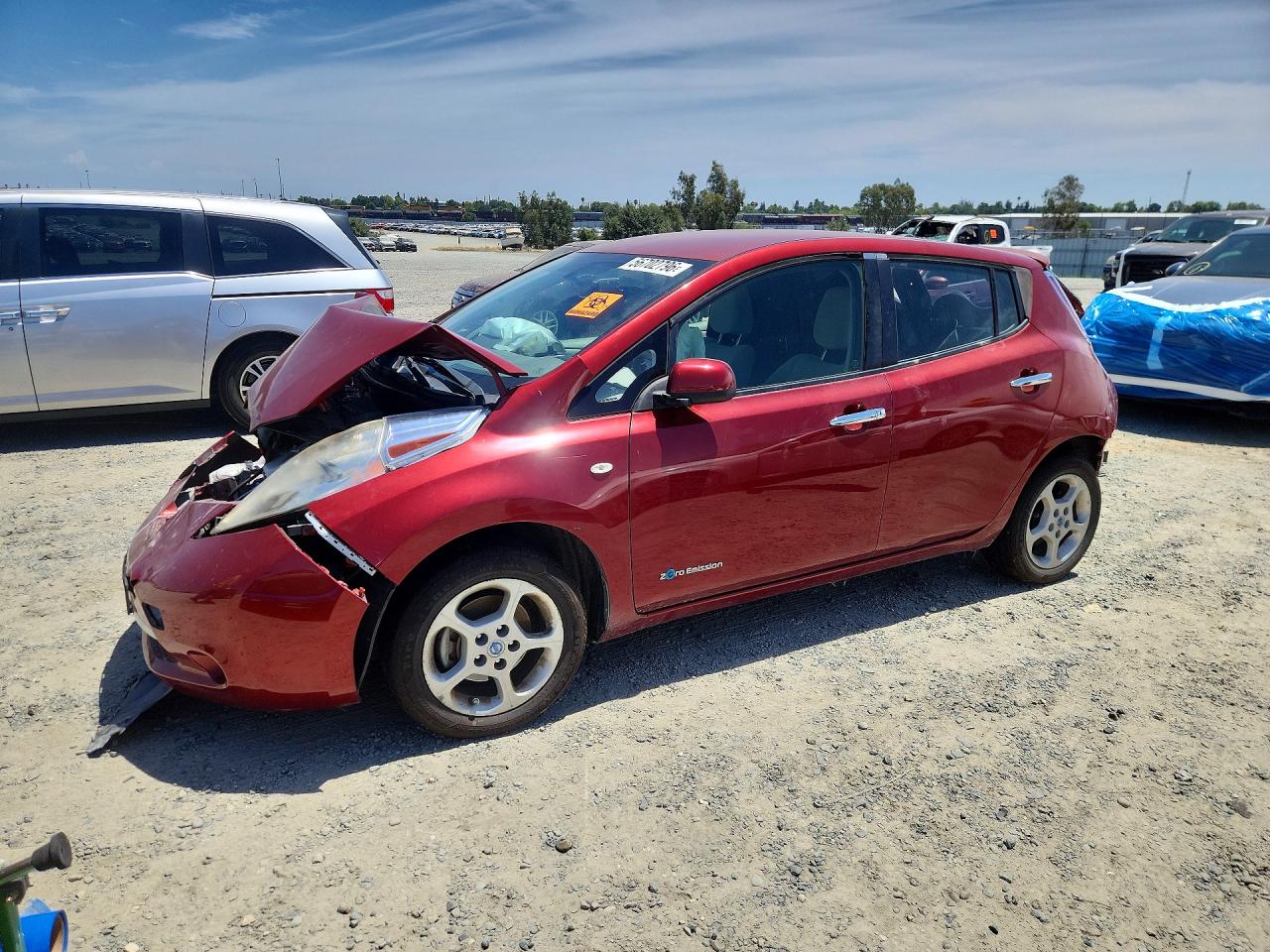 2012 Nissan Leaf Sv Burgundy vin: JN1AZ0CP5CT016817