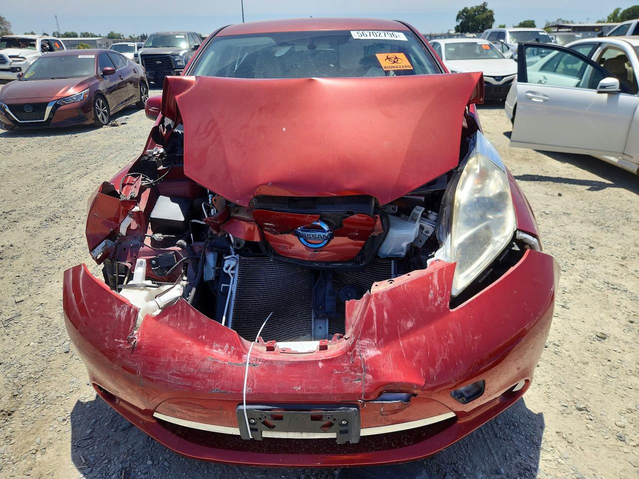 2012 Nissan Leaf Sv Burgundy vin: JN1AZ0CP5CT016817