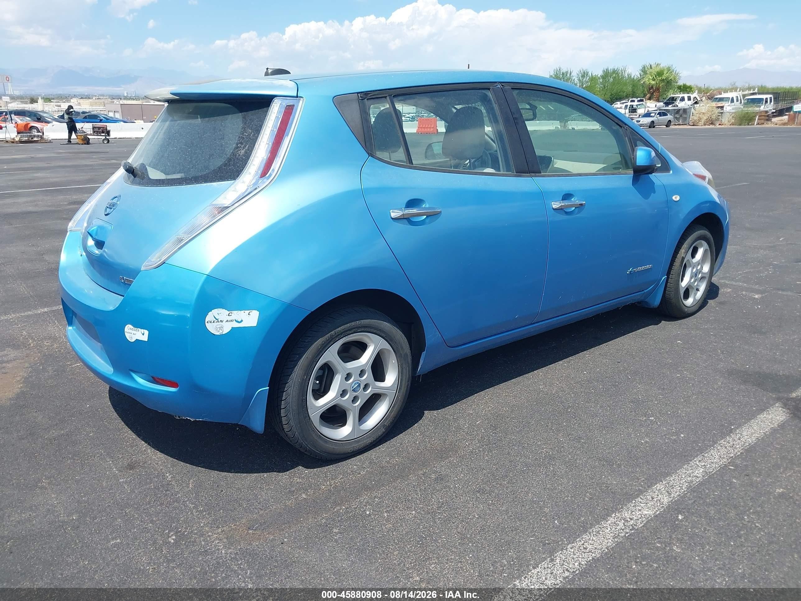 2012 Nissan Leaf Sl Light Blue vin: JN1AZ0CP5CT026814