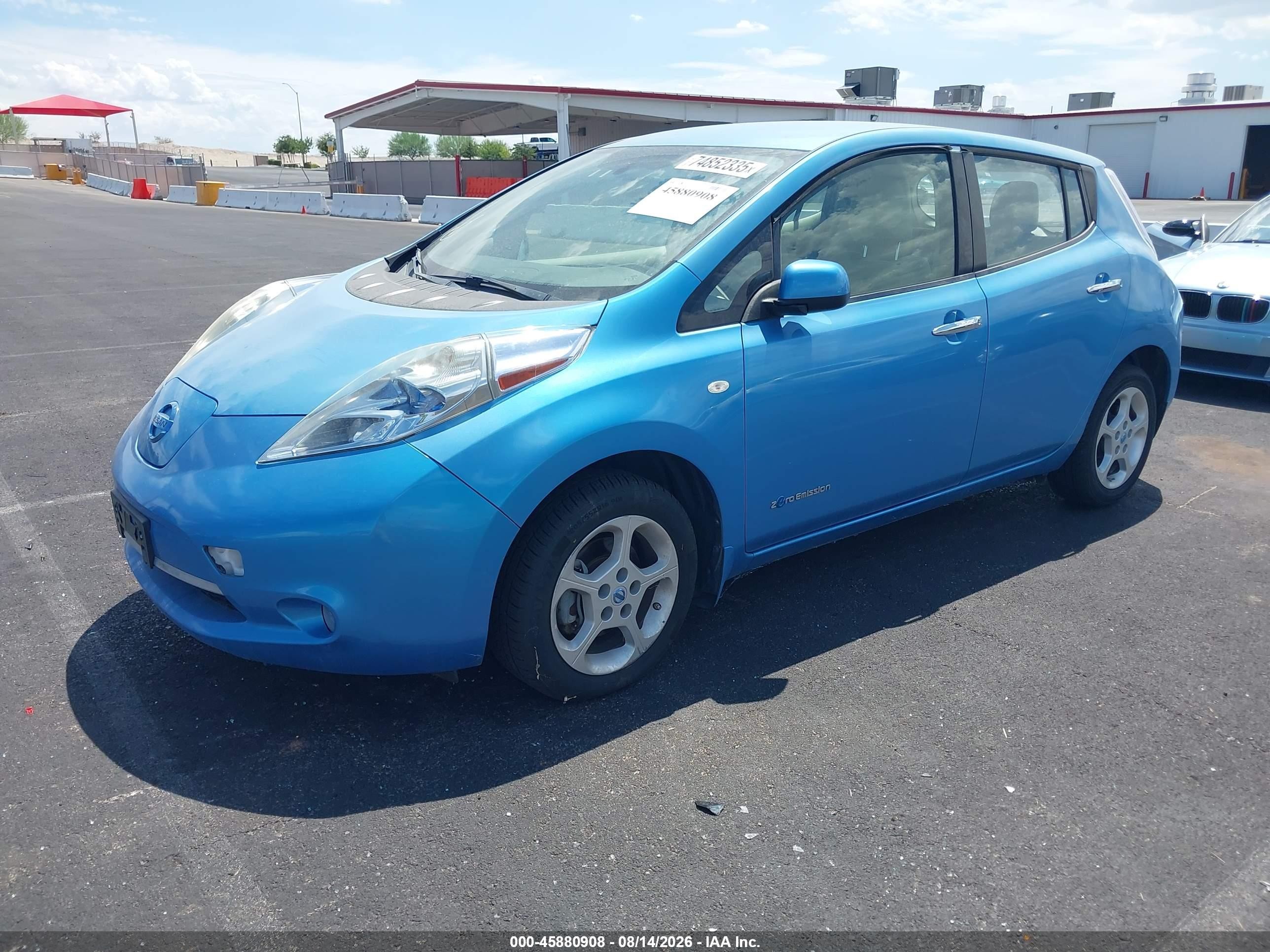 2012 Nissan Leaf Sl Light Blue vin: JN1AZ0CP5CT026814