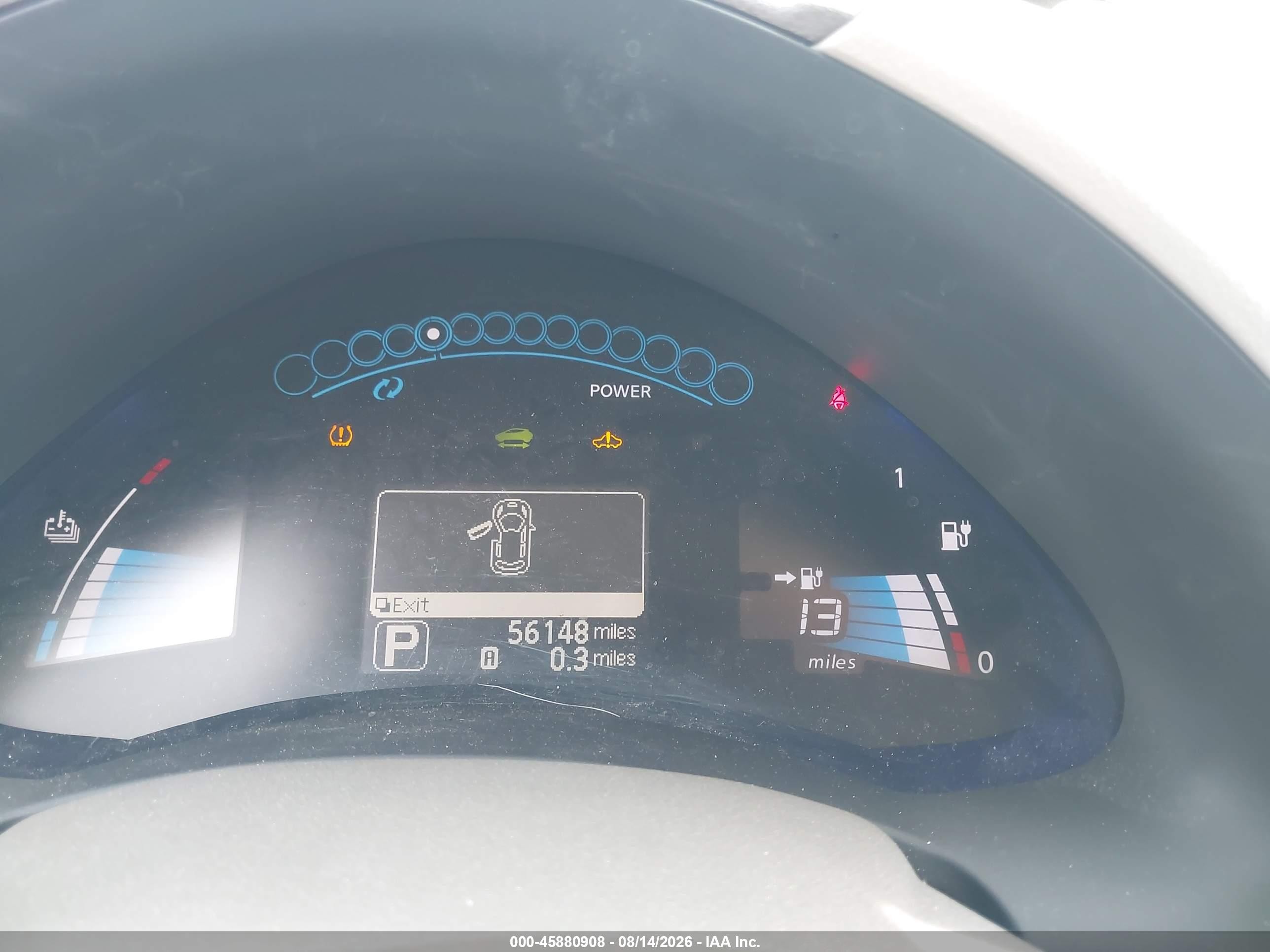 2012 Nissan Leaf Sl Light Blue vin: JN1AZ0CP5CT026814