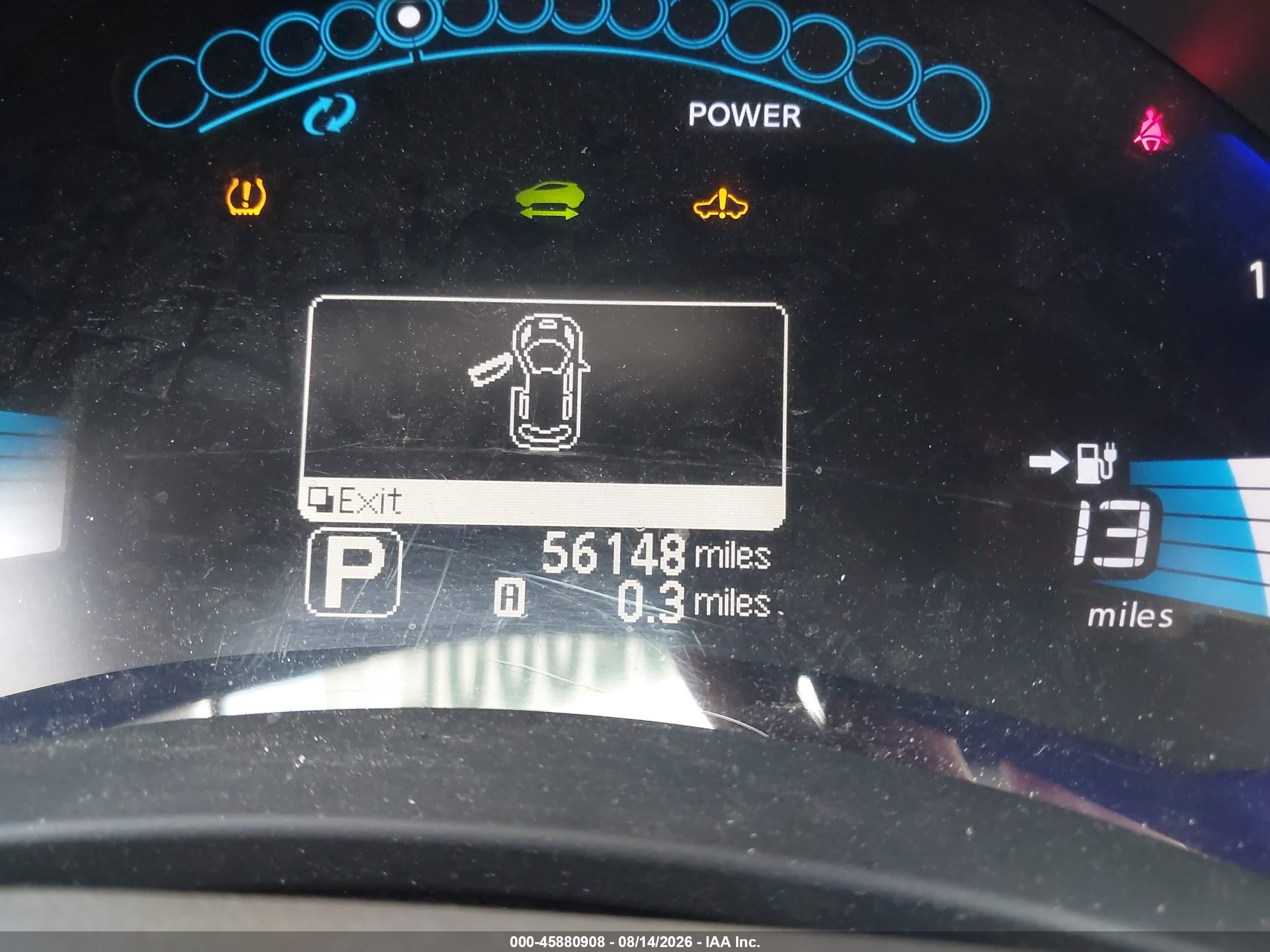 2012 Nissan Leaf Sl Light Blue vin: JN1AZ0CP5CT026814