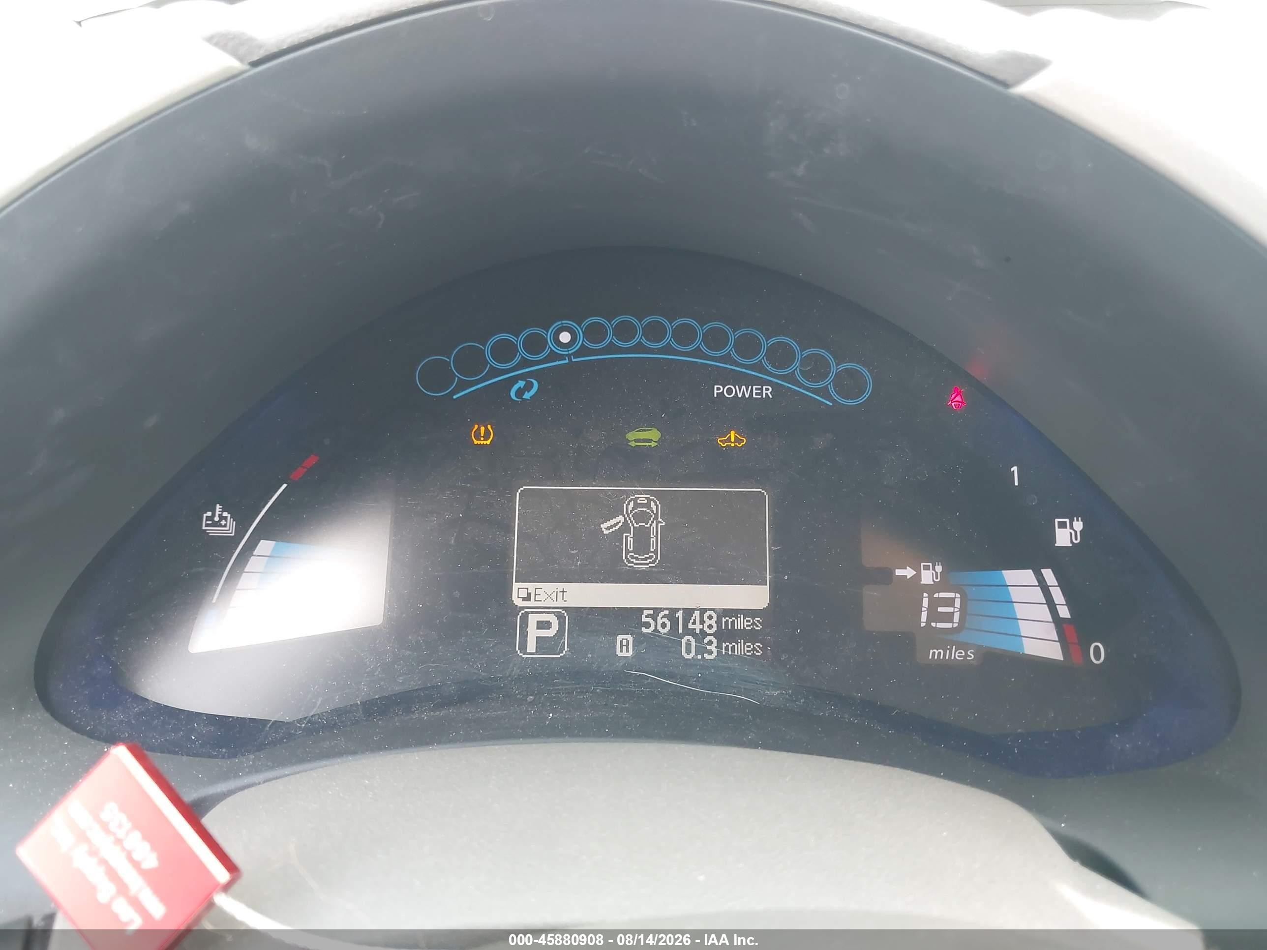 2012 Nissan Leaf Sl Light Blue vin: JN1AZ0CP5CT026814