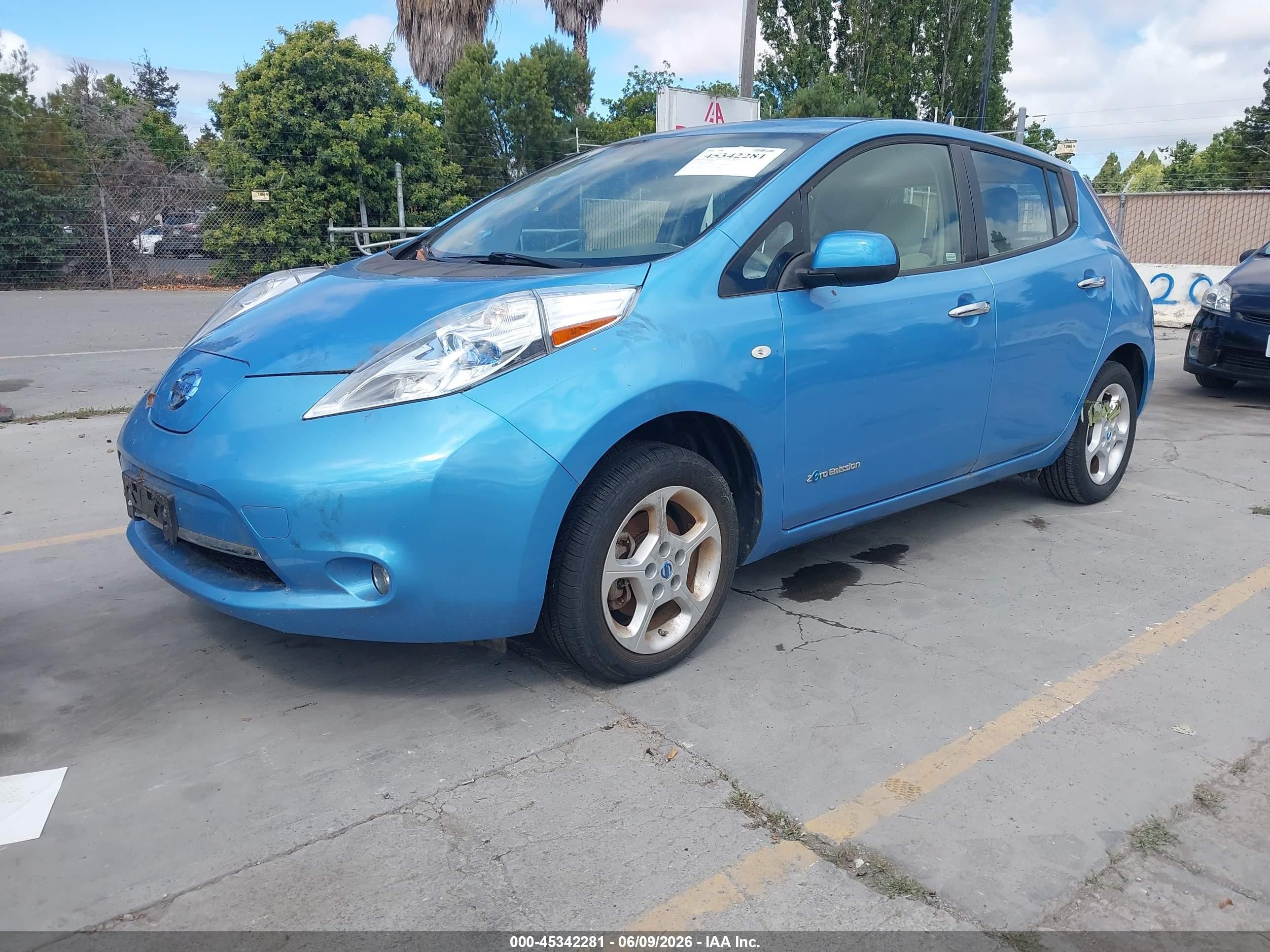 2012 Nissan Leaf Sl Blue vin: JN1AZ0CP6CT019211
