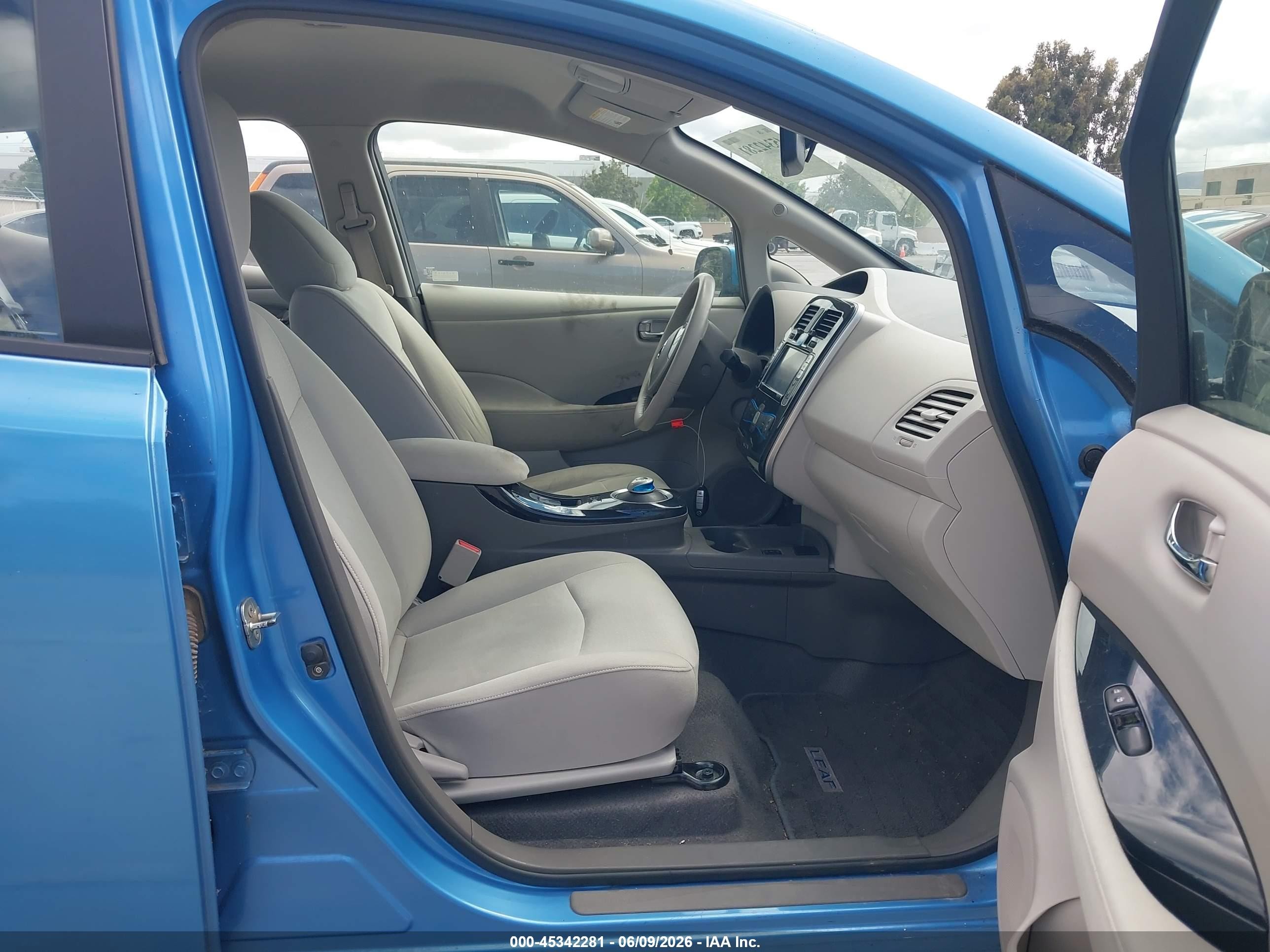 2012 Nissan Leaf Sl Blue vin: JN1AZ0CP6CT019211