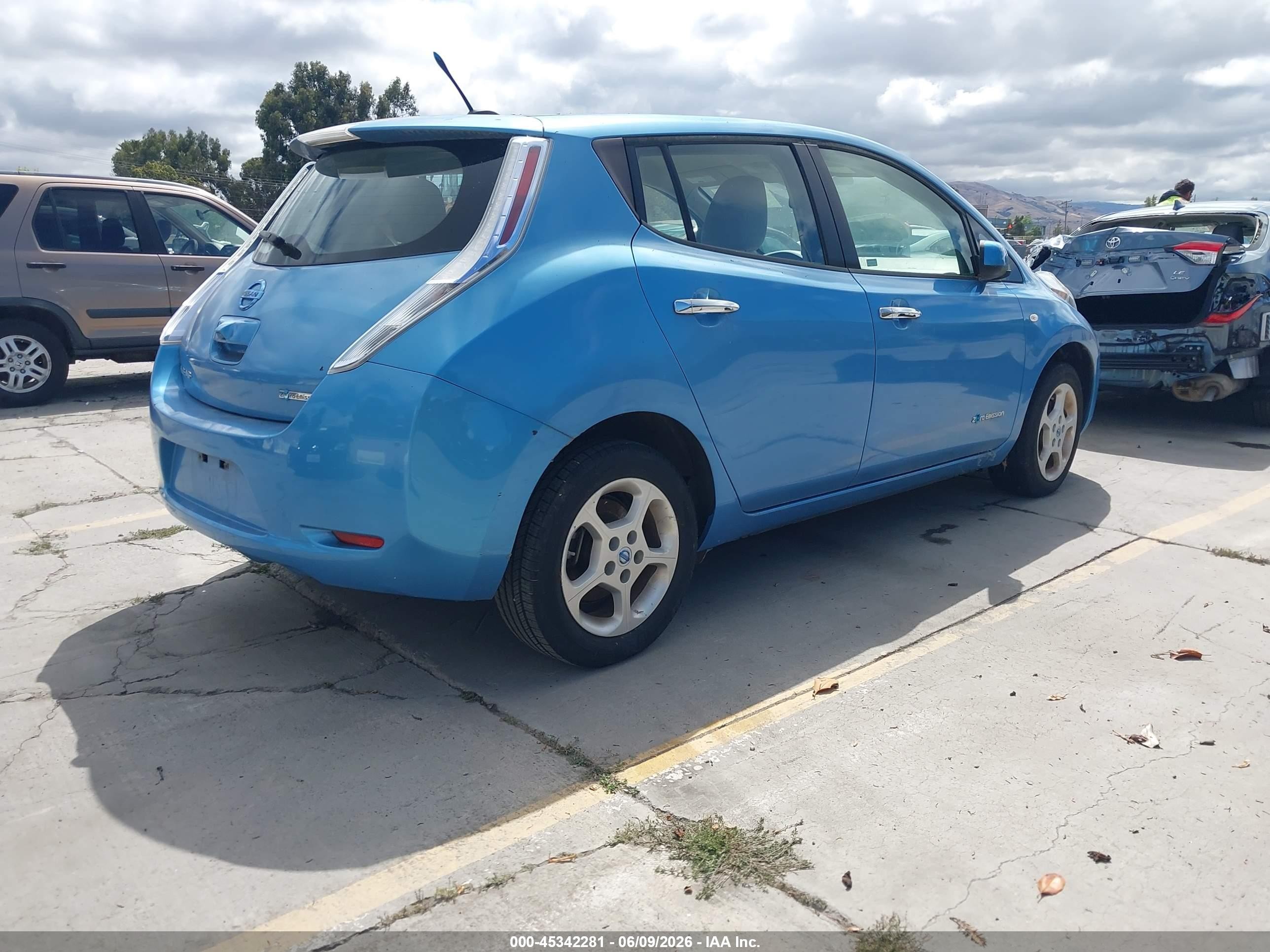 2012 Nissan Leaf Sl Blue vin: JN1AZ0CP6CT019211