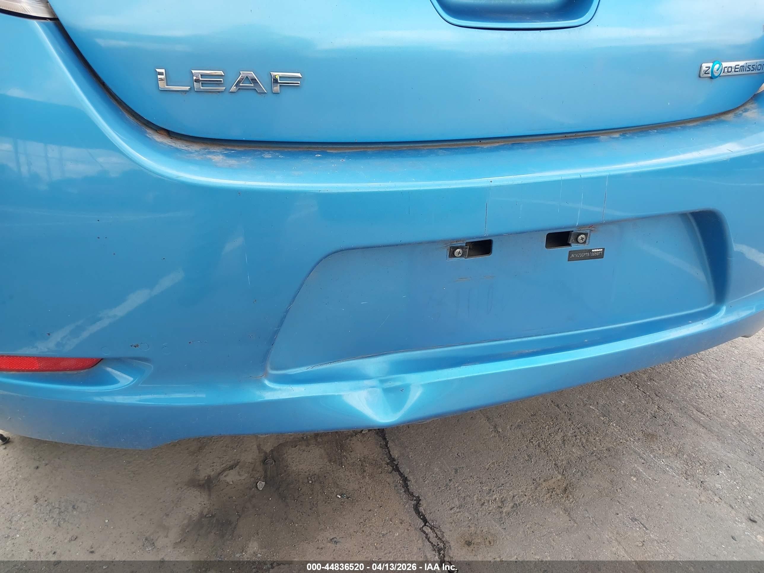 2011 Nissan Leaf Sl Blue vin: JN1AZ0CP7BT005977