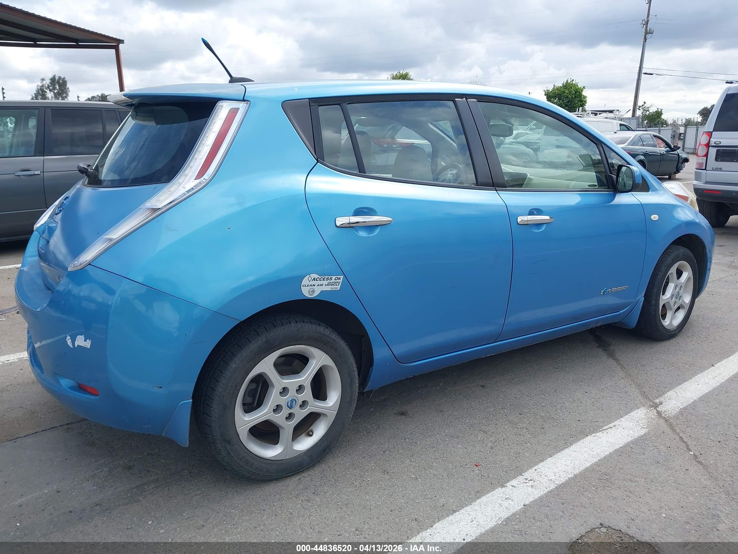 2011 Nissan Leaf Sl Blue vin: JN1AZ0CP7BT005977