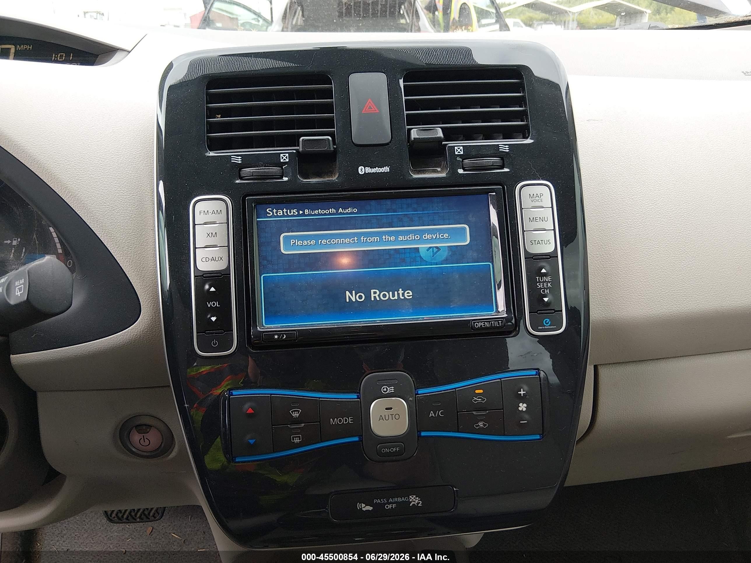 2012 Nissan Leaf Sl Blue vin: JN1AZ0CP7CT022781