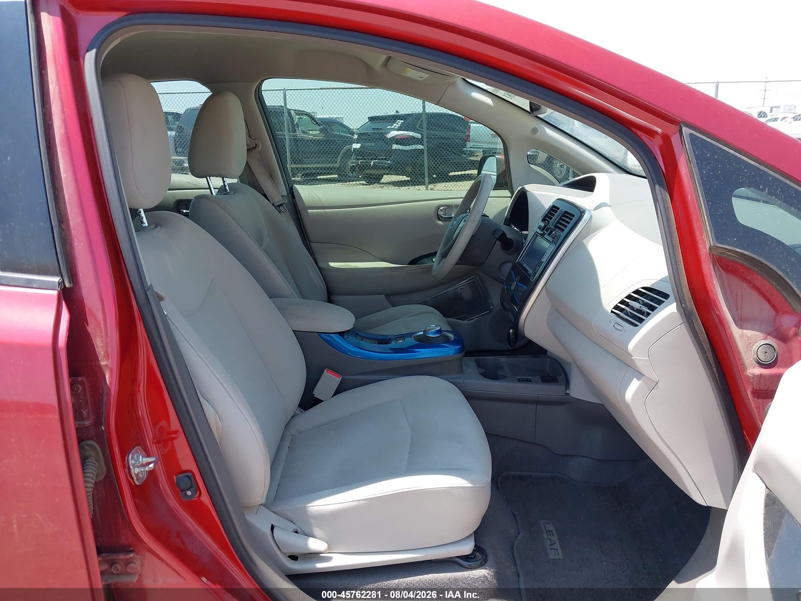 2012 Nissan Leaf Sl Red vin: JN1AZ0CP8CT017198