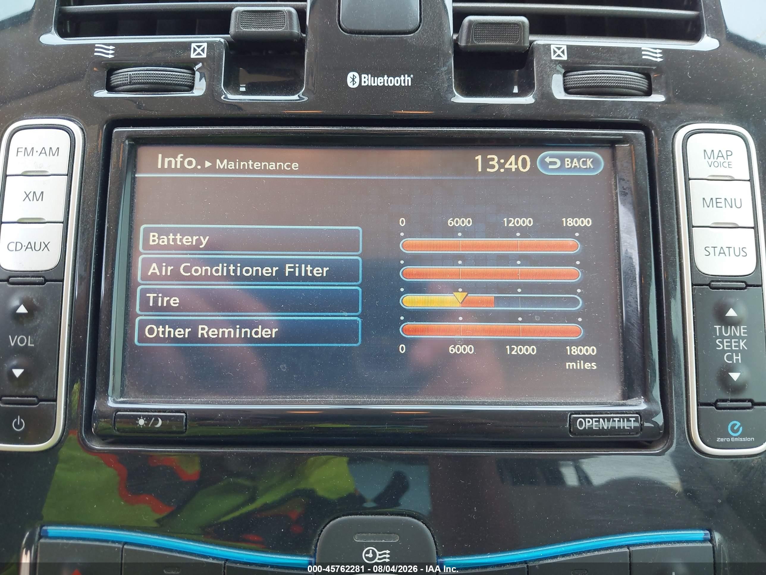 2012 Nissan Leaf Sl Red vin: JN1AZ0CP8CT017198