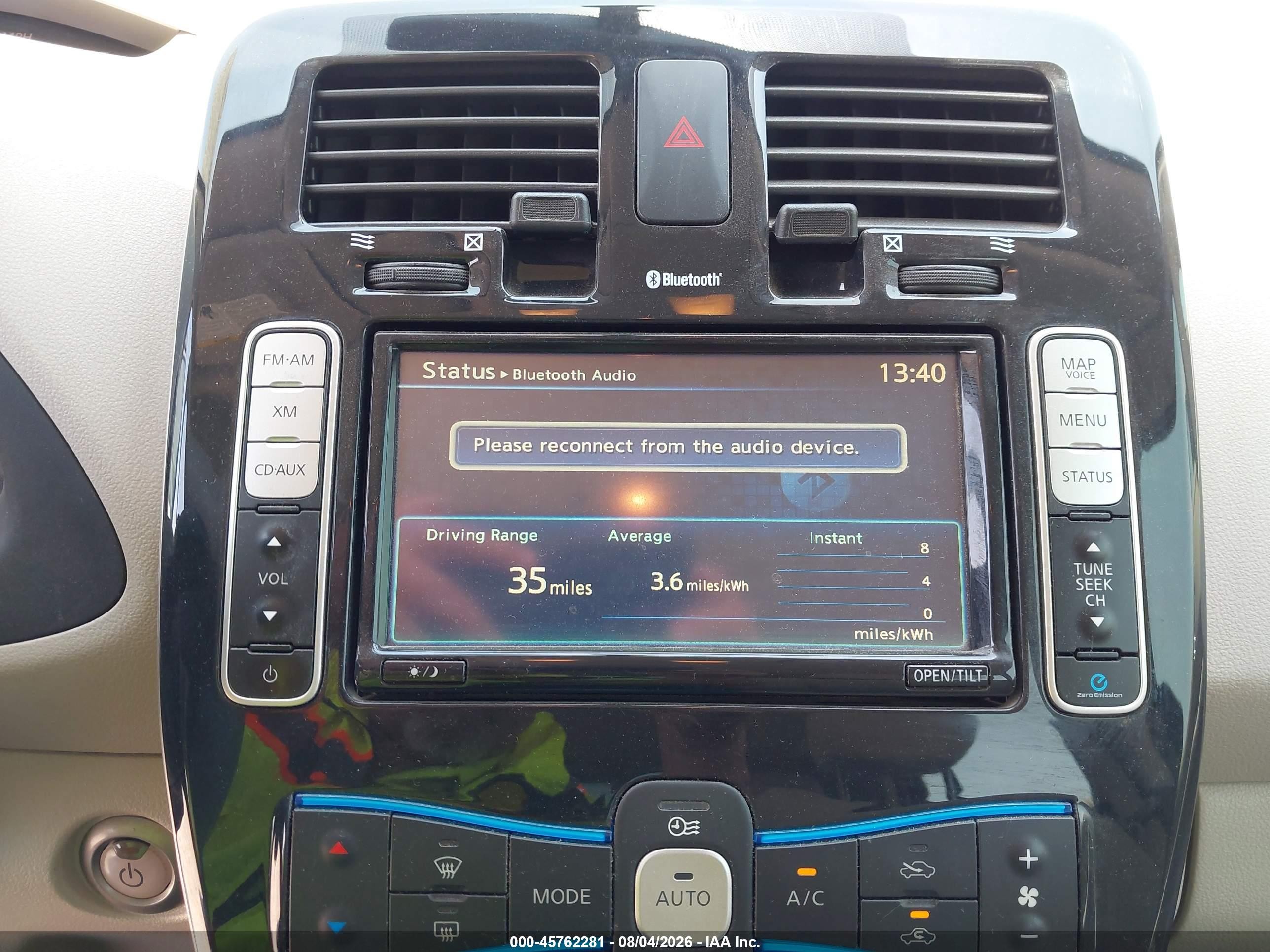 2012 Nissan Leaf Sl Red vin: JN1AZ0CP8CT017198