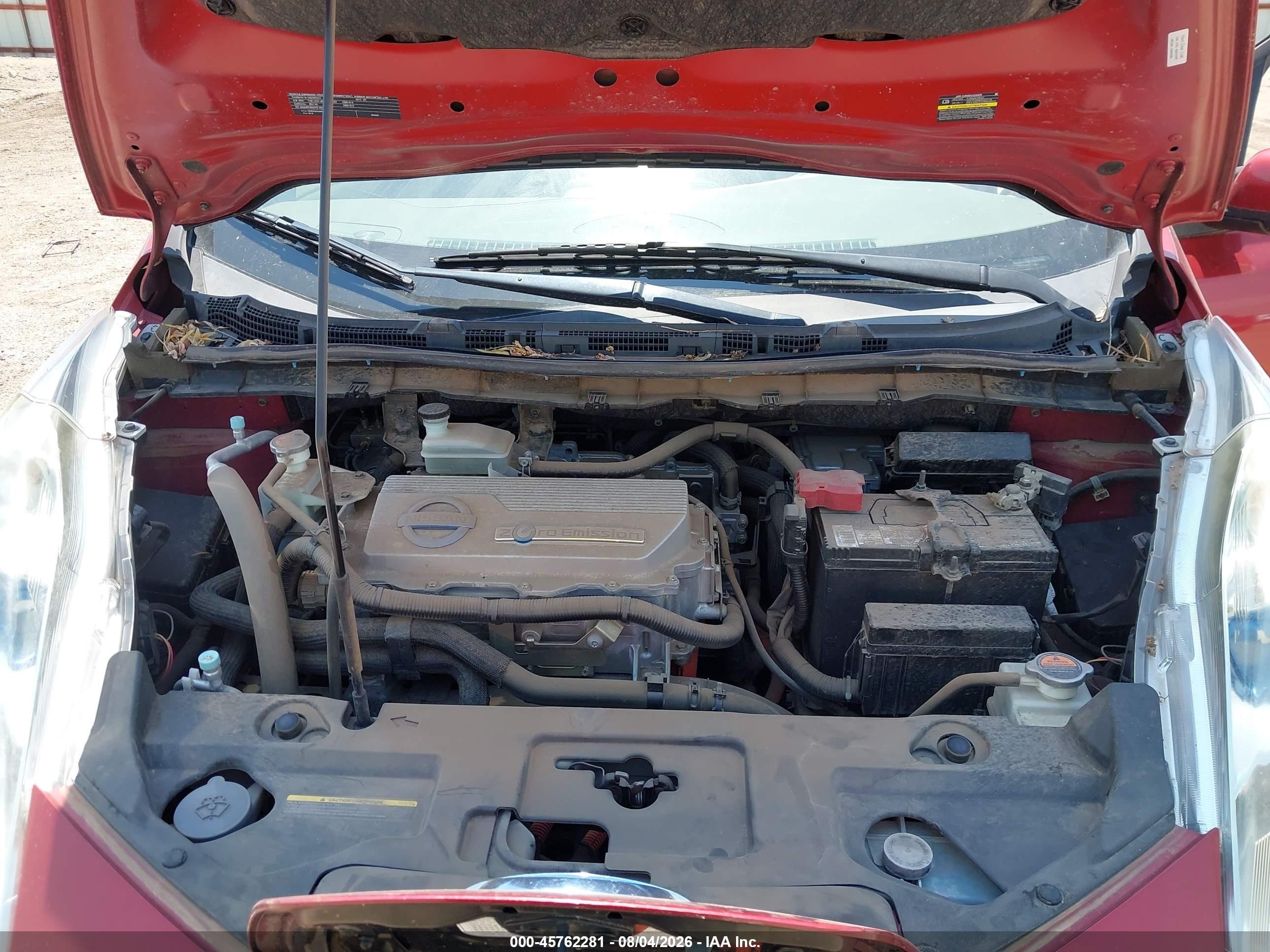 2012 Nissan Leaf Sl Red vin: JN1AZ0CP8CT017198