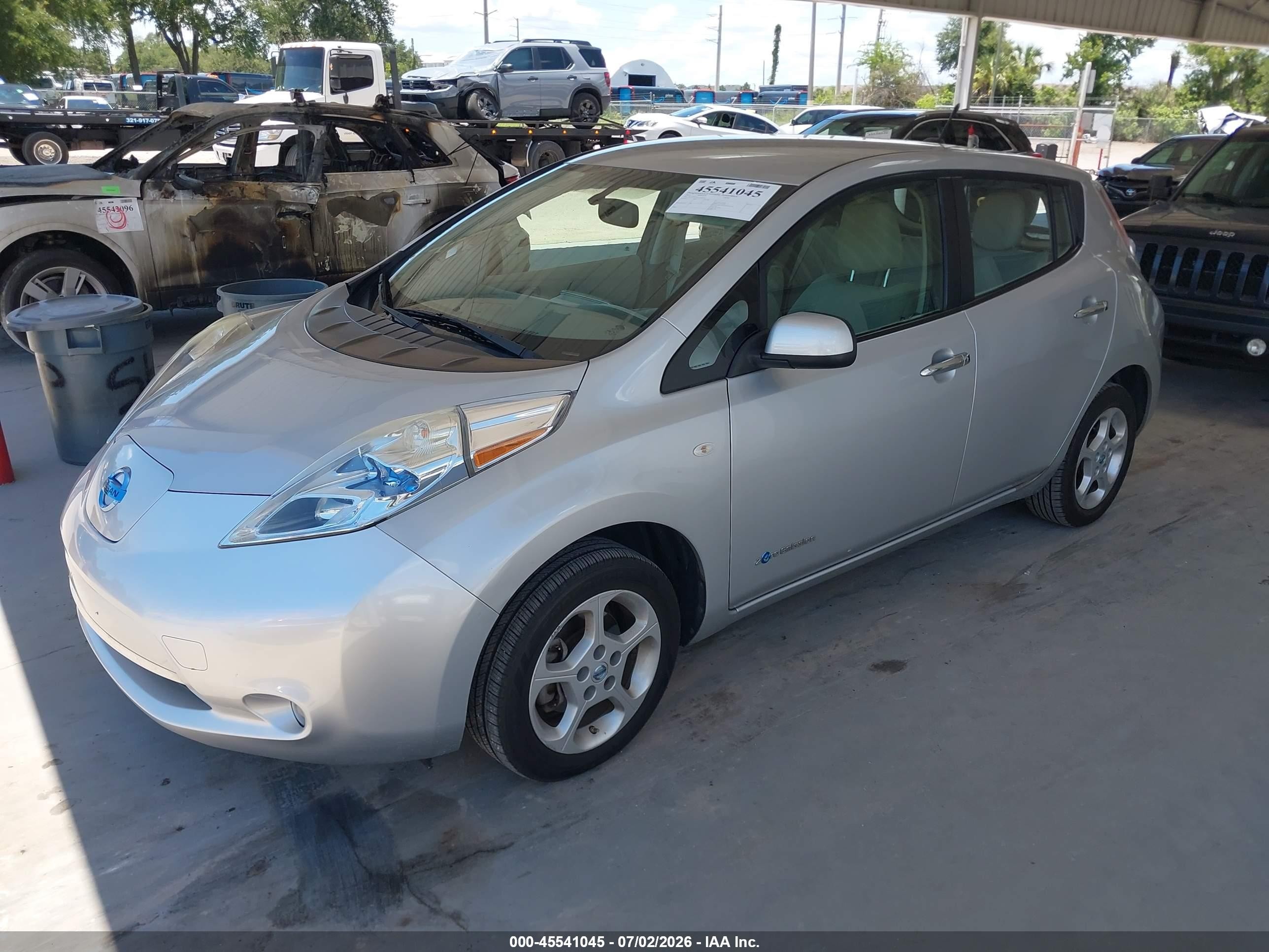 2012 Nissan Leaf Sl Silver vin: JN1AZ0CP9CT022572