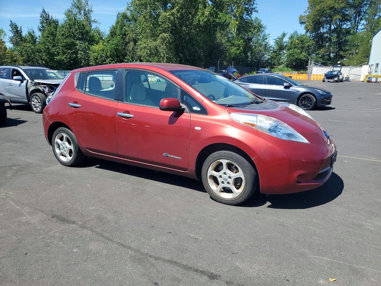 2011 Nissan Leaf Sv Red vin: JN1AZ0CPXBT002328
