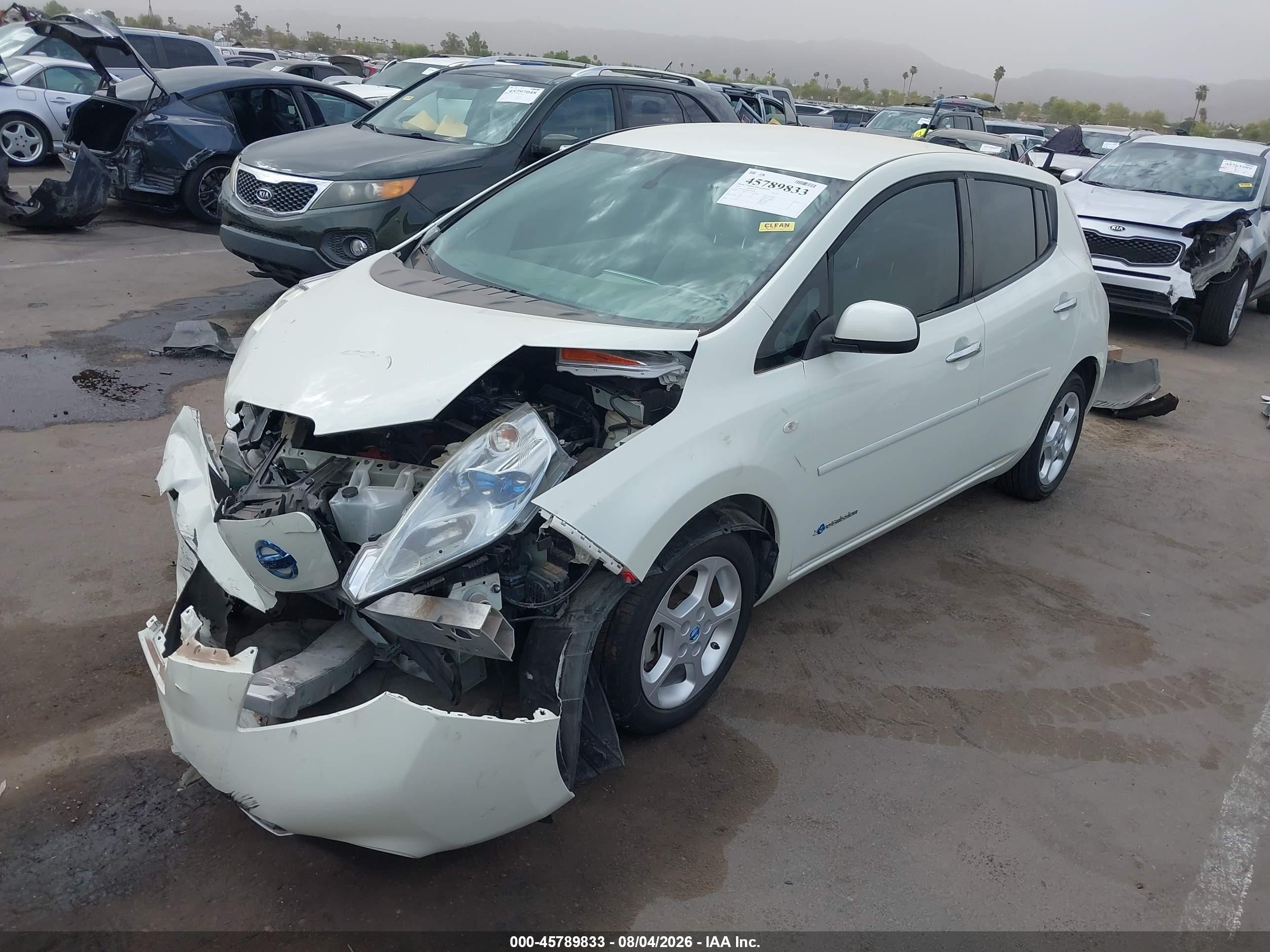 2011 Nissan Leaf Sl White vin: JN1AZ0CPXBT006458