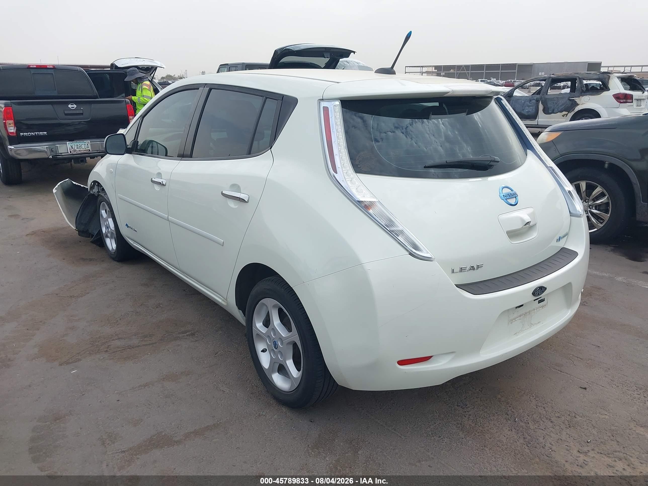 2011 Nissan Leaf Sl White vin: JN1AZ0CPXBT006458