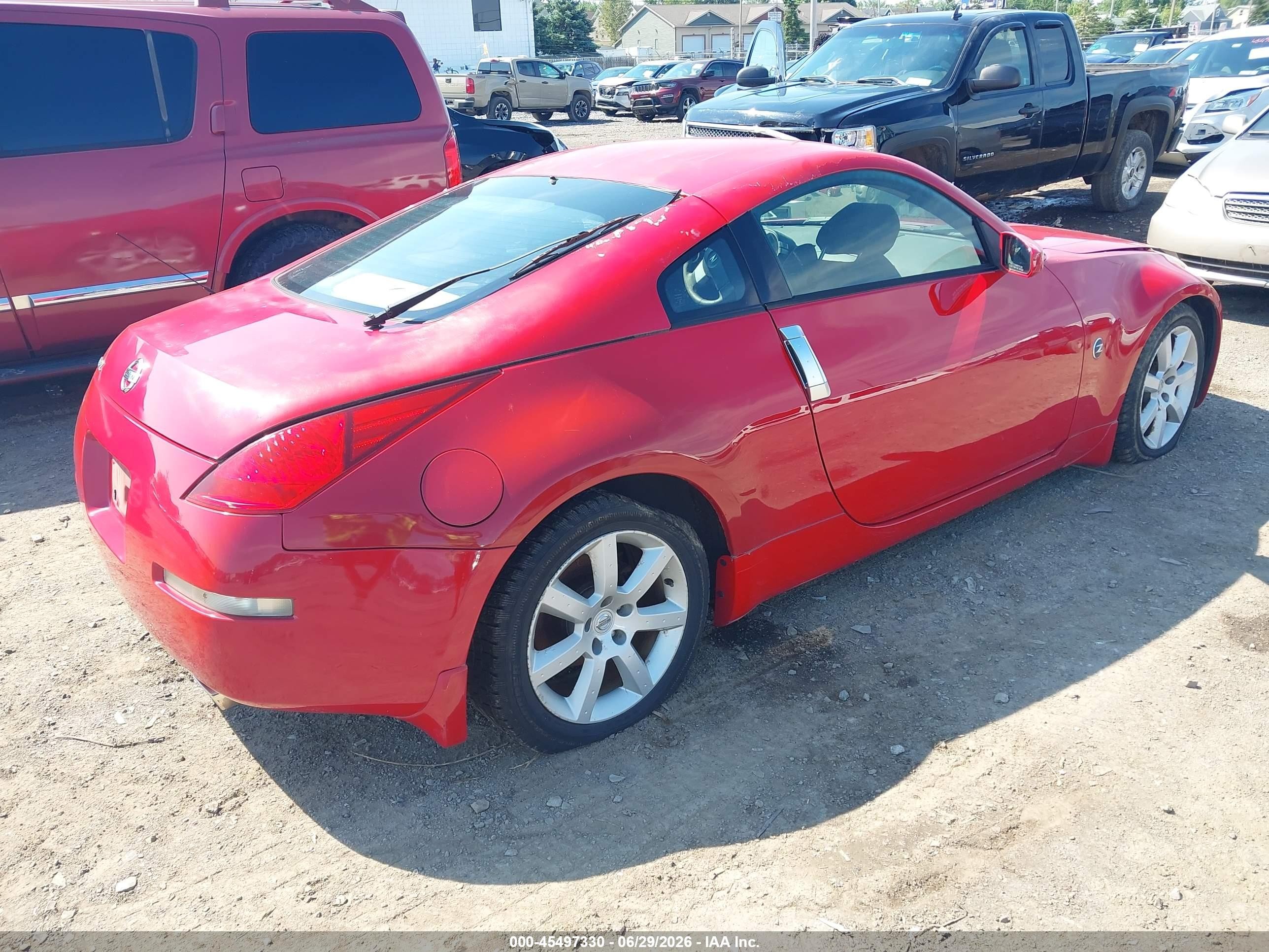 2004 Nissan 350z Enthusiast Red vin: JN1AZ34D04M104398