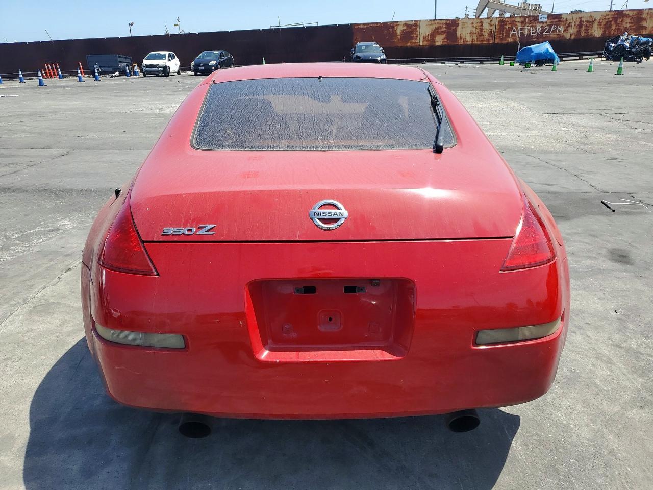 2004 Nissan 350z Coupe Red vin: JN1AZ34D34T166139