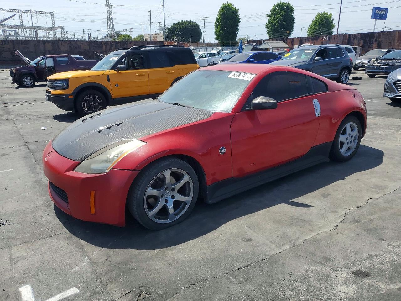 2004 Nissan 350z Coupe Red vin: JN1AZ34D34T166139