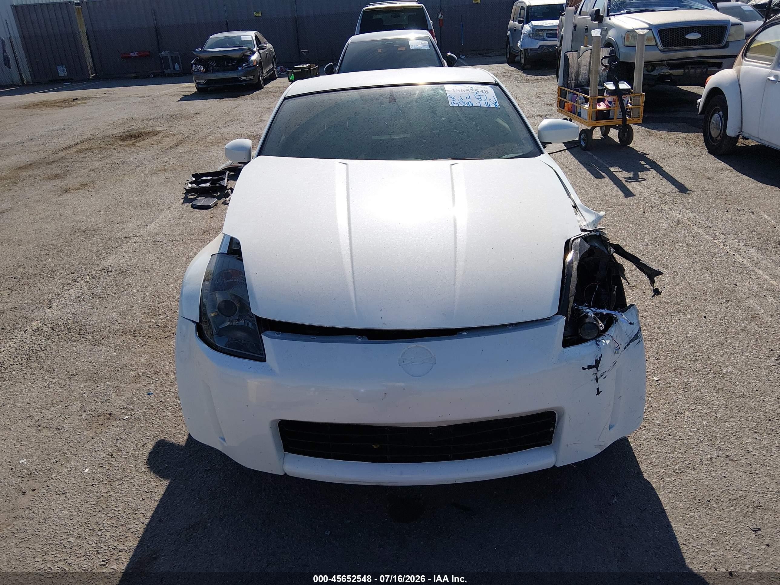 2004 Nissan 350z Touring White vin: JN1AZ34D54T165672